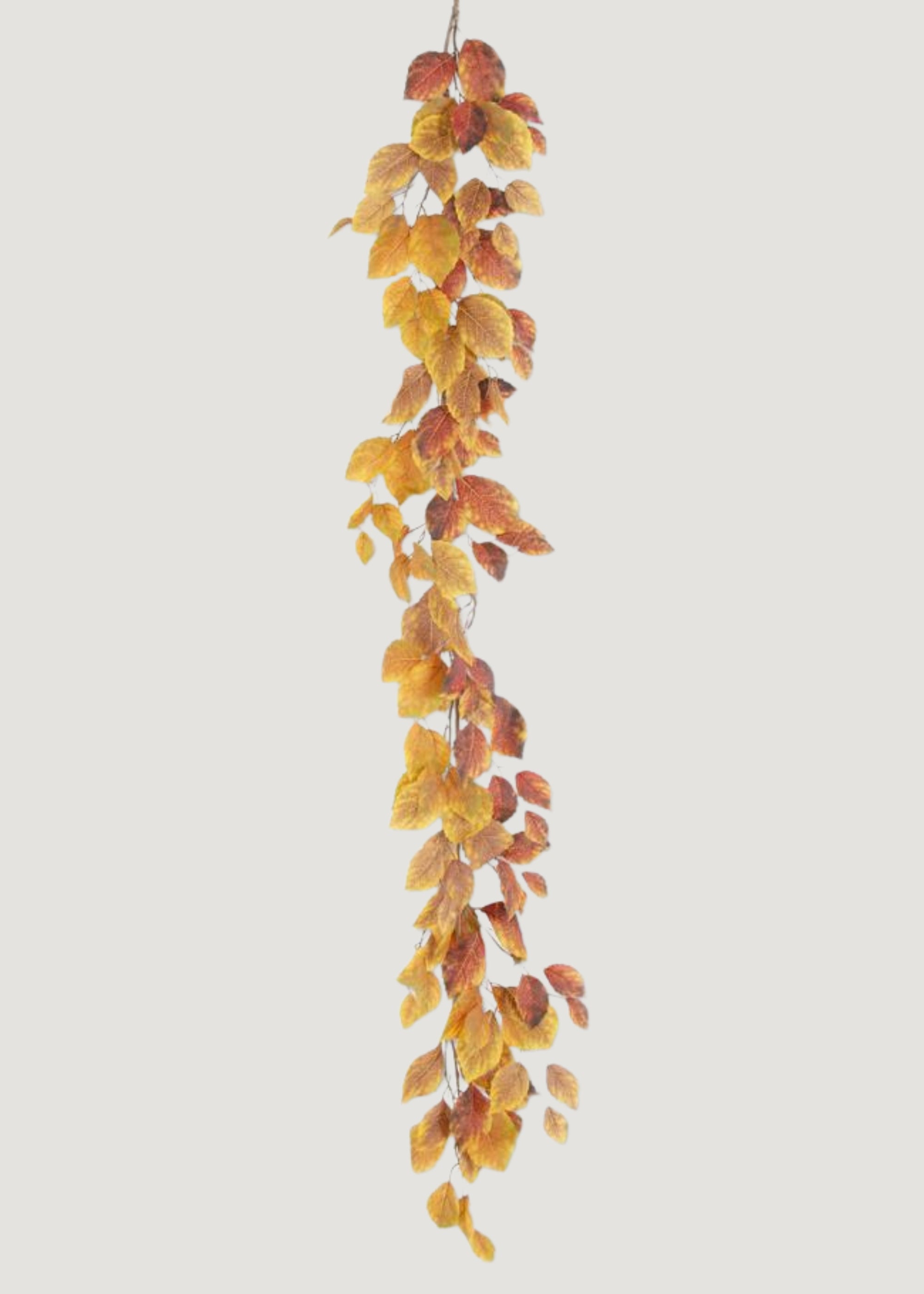 Faux Golden Yellow Fall Birch Leaf Garland for Mantels and Seasonal Decor