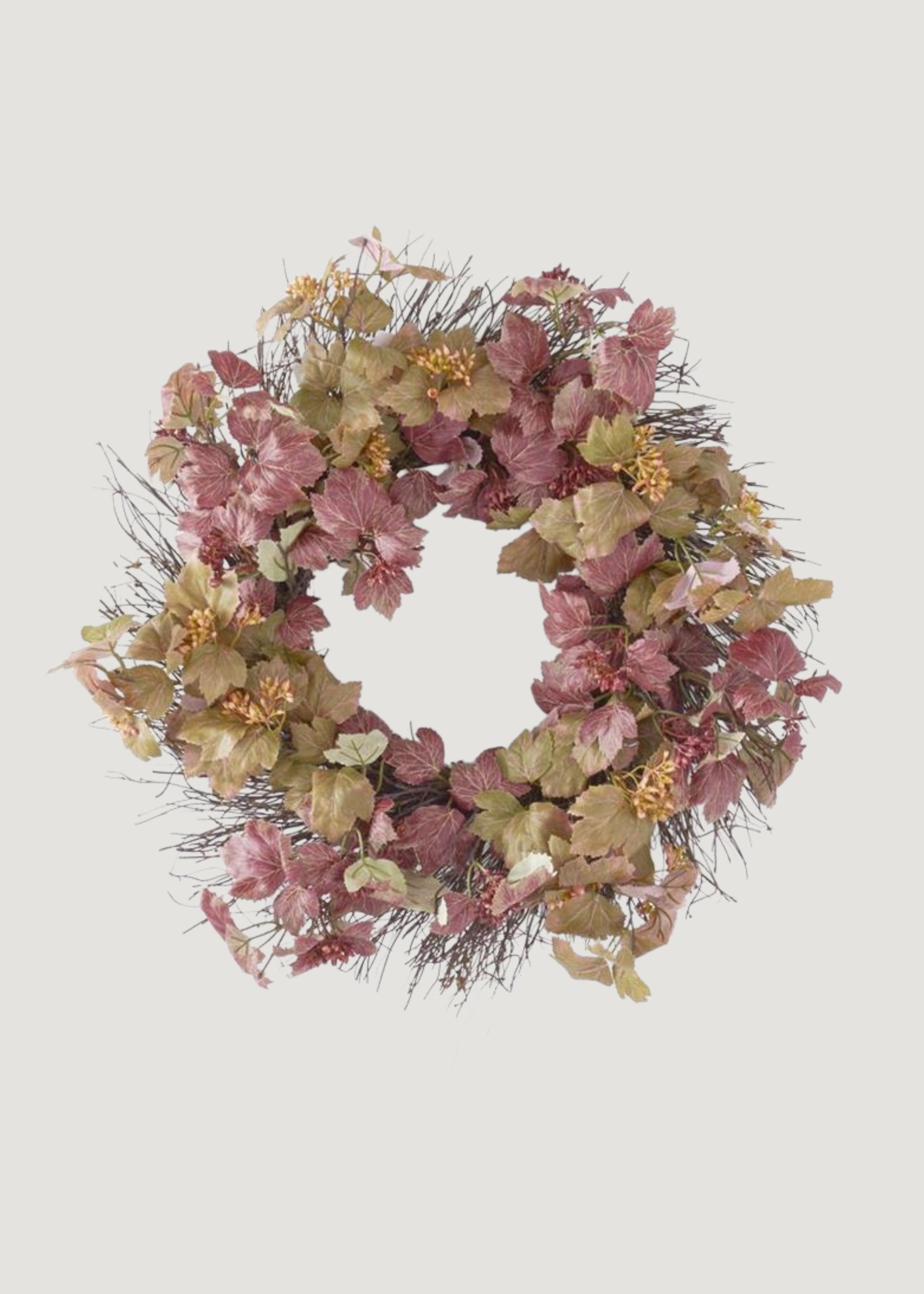 Burgundy Faux Ivy Wreath for Door and Wall Decor