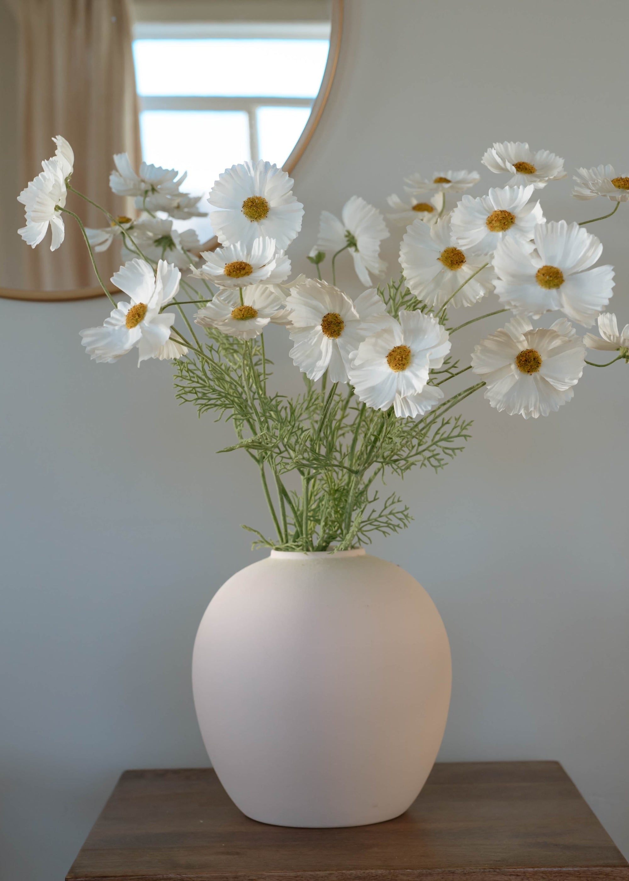 White Faux Cosmos, Daisy Stem for Vase and Wedding Styling