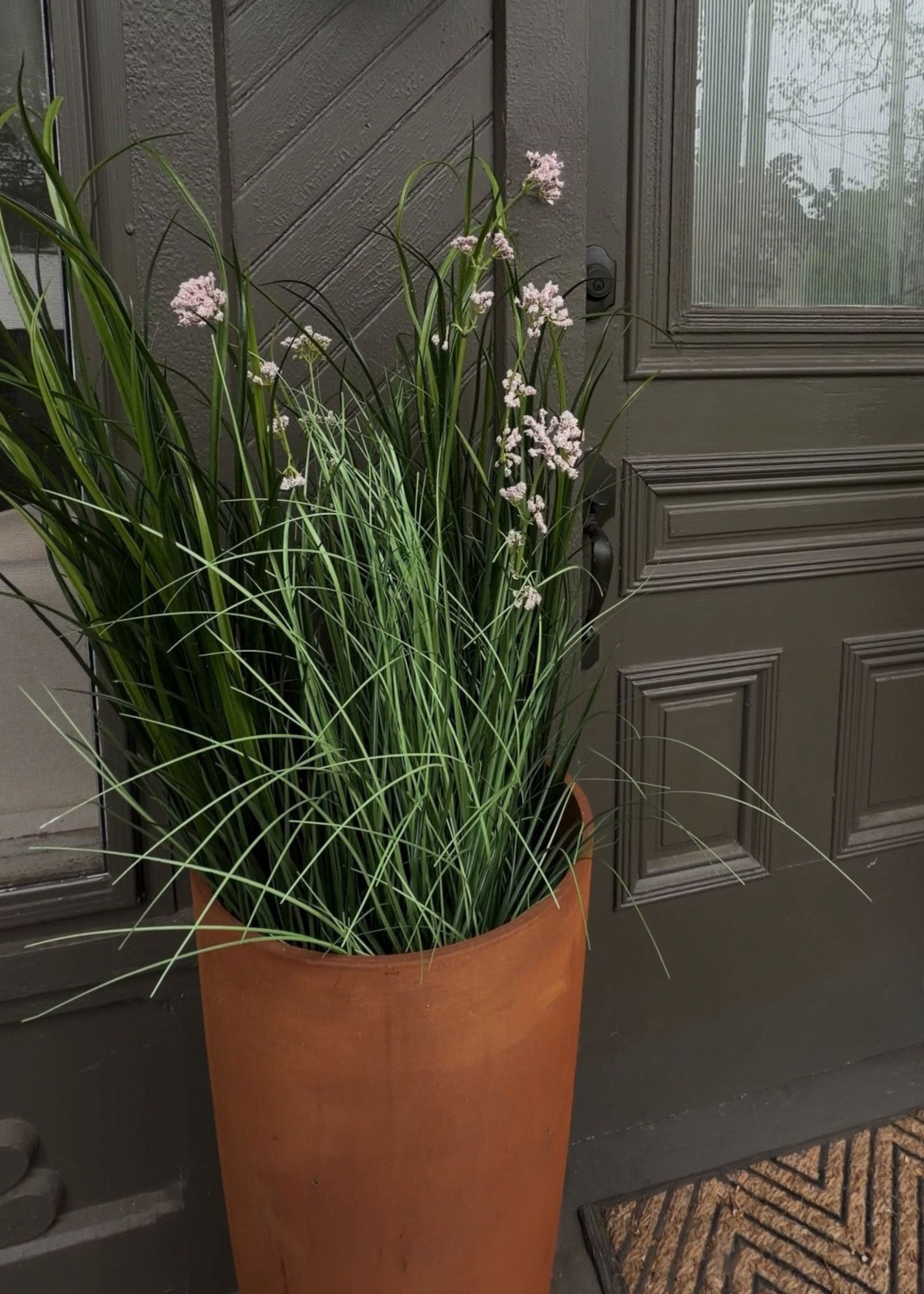 Mauve Faux Grass Arrangement for Home Decor