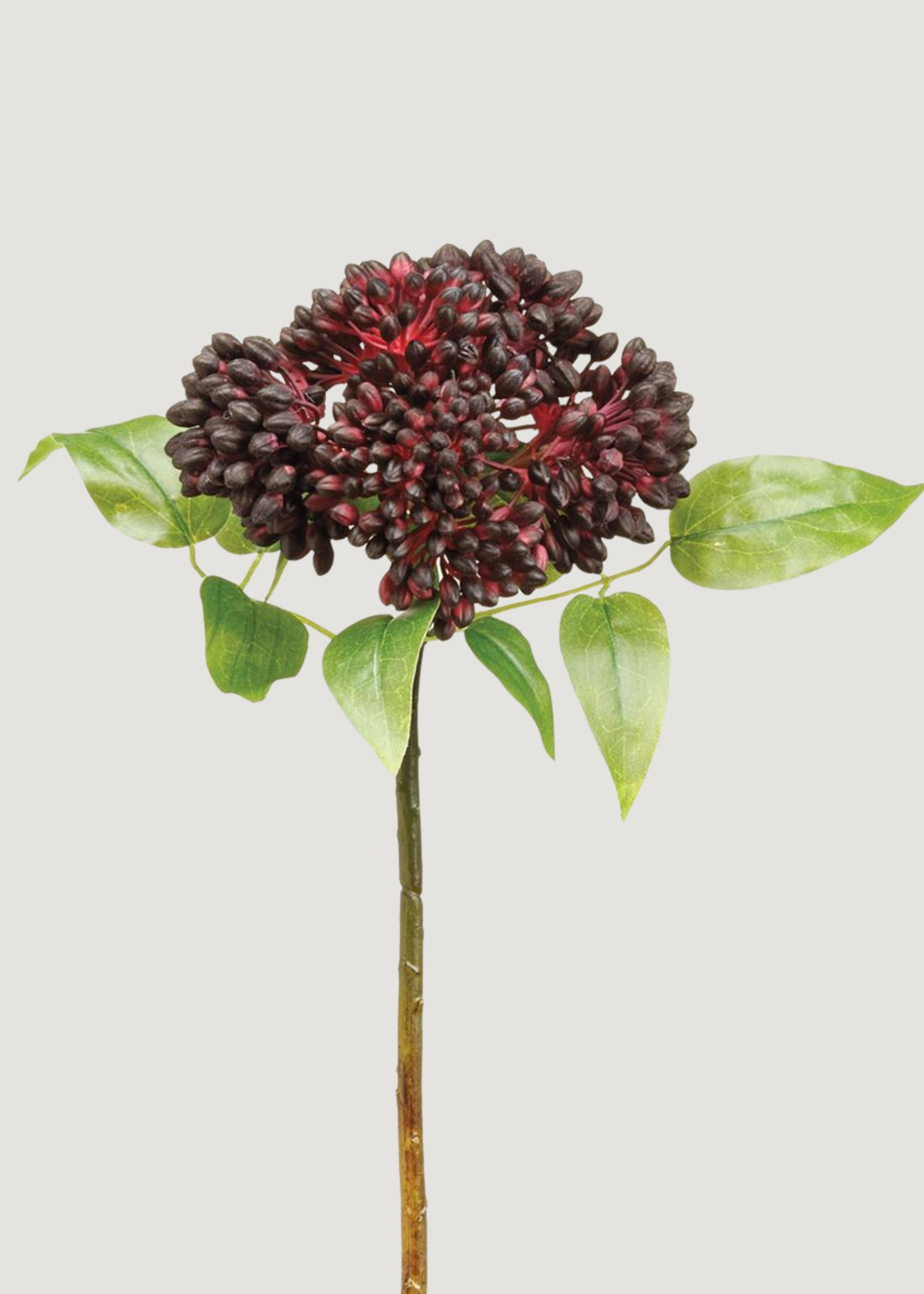 Burgundy Faux Succulent Stem for Seasonal Vase Styling