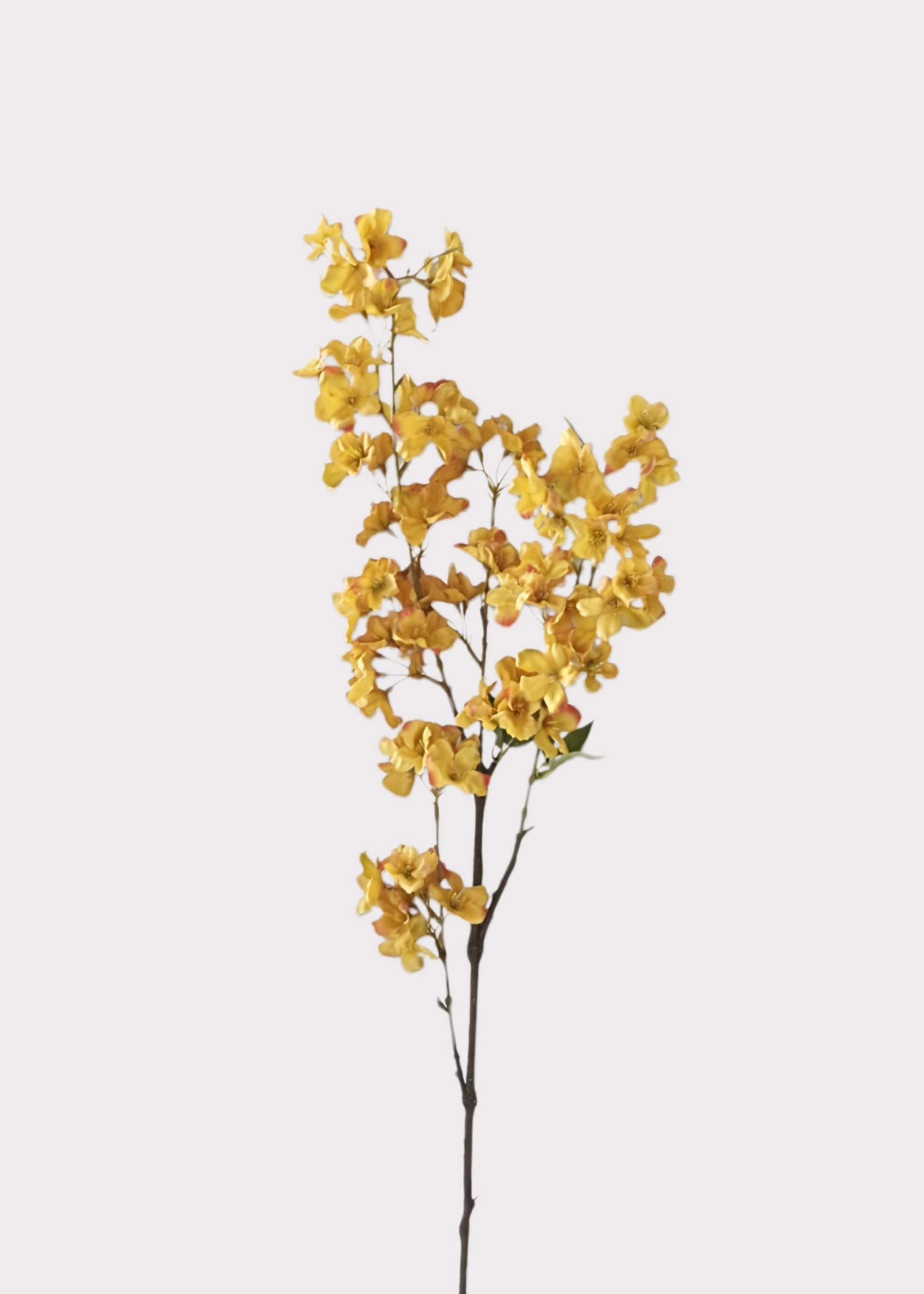 Golden Yellow Faux Cherry Blossom Branch for Seasonal Vase Styling