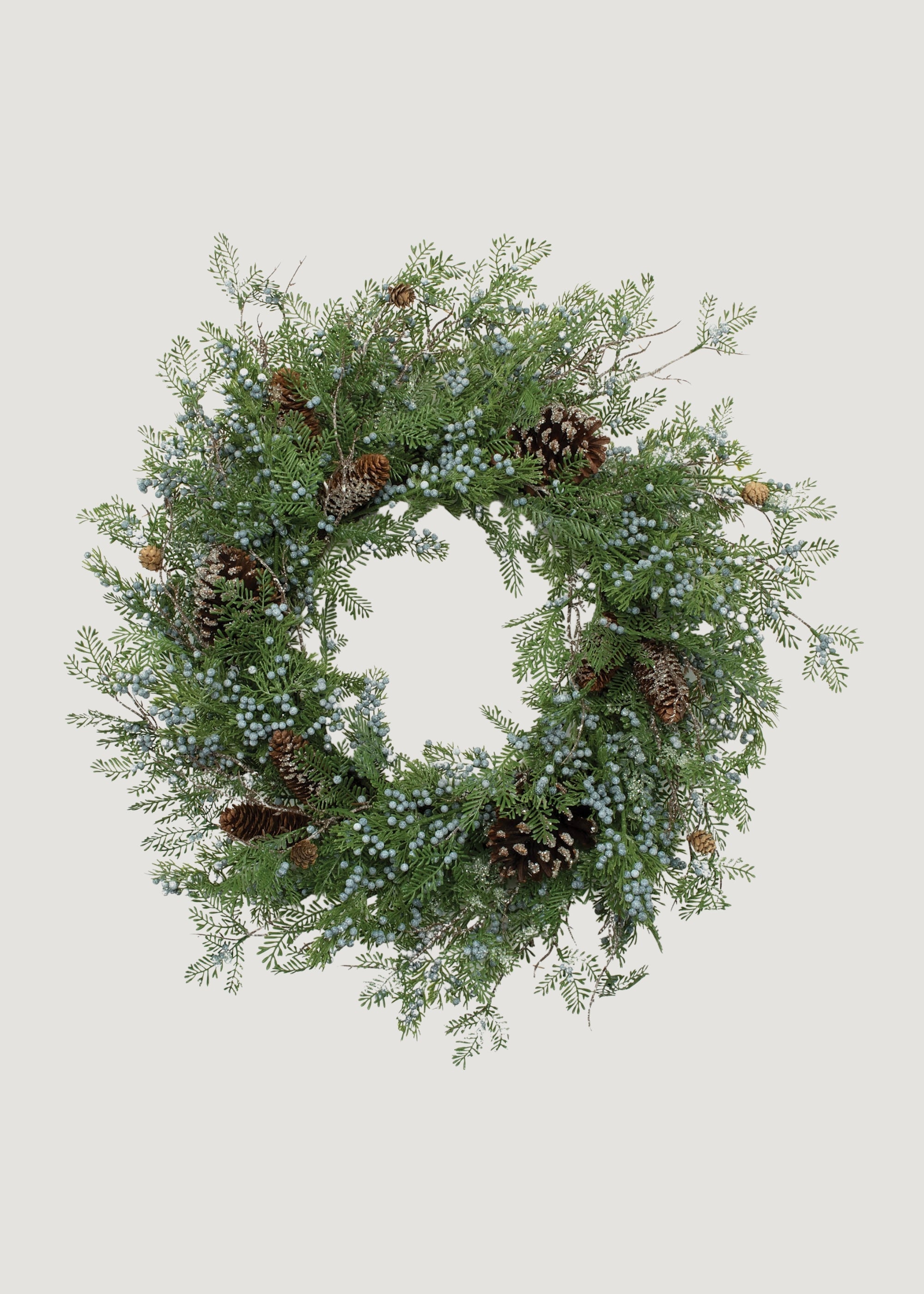 Faux Juniper Wreath for Door and Wall Decor