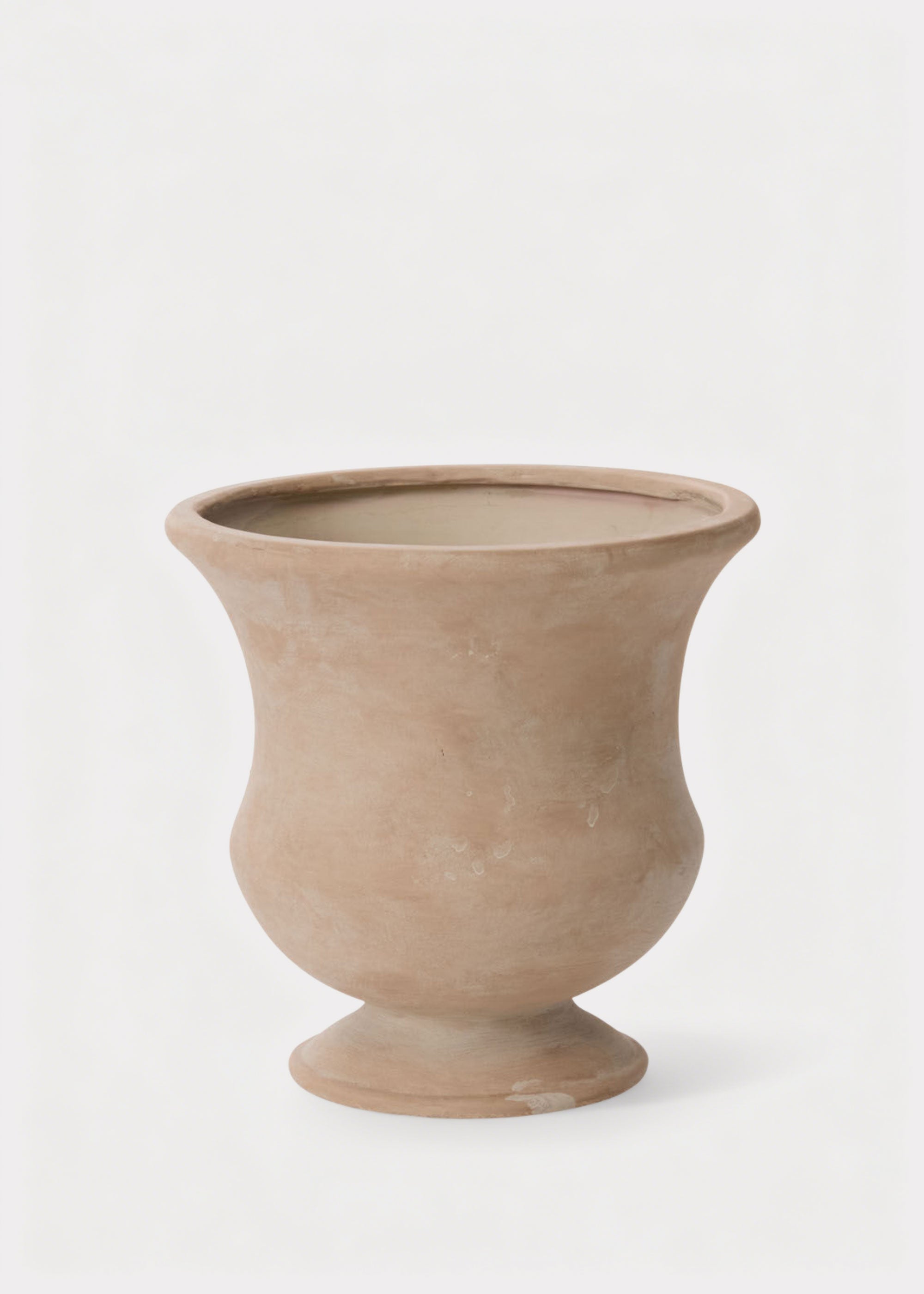 Faux Wallace Urn Ceramic Whitewashed Mauve Tan Plant for Planters and Shelves