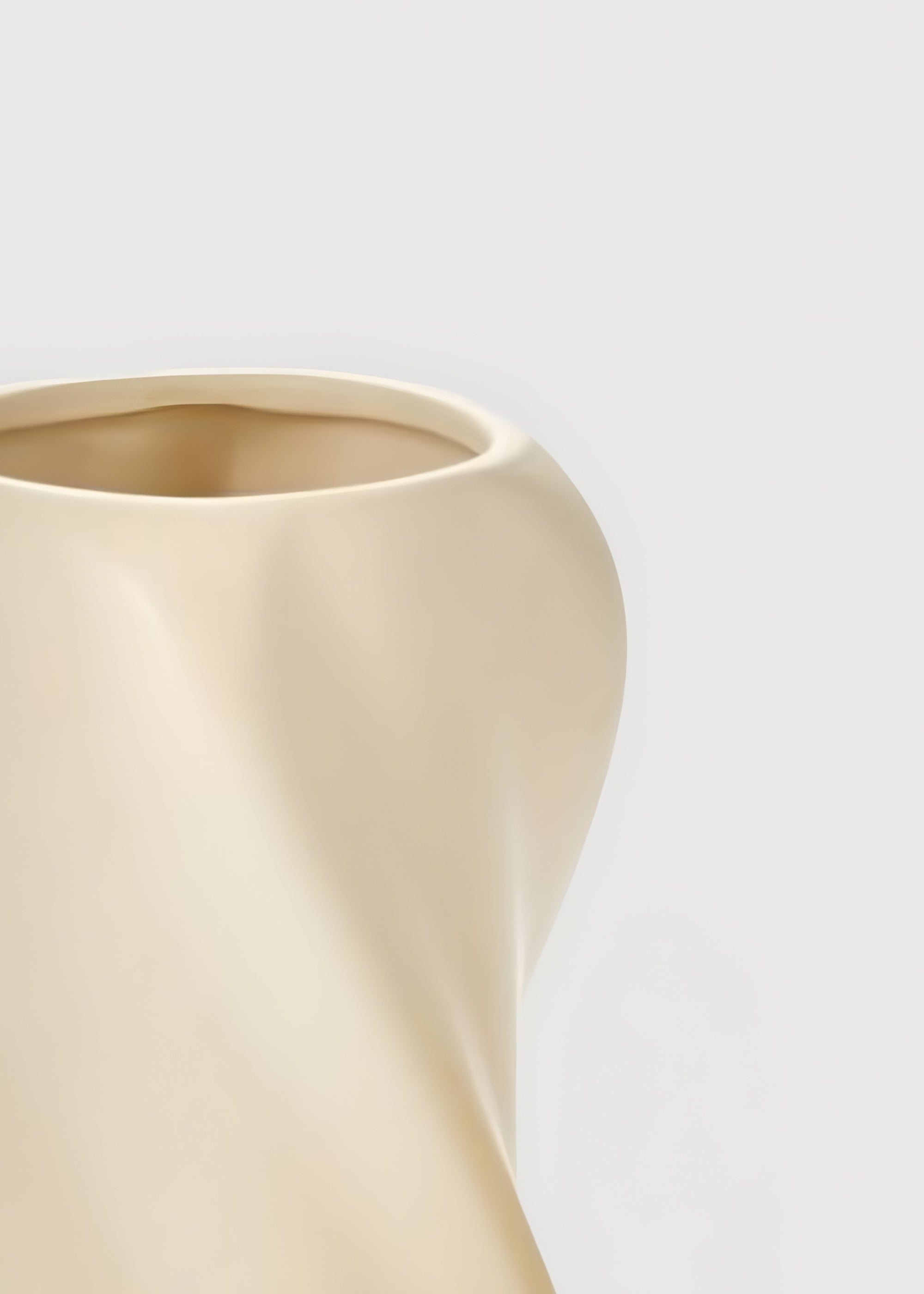 Warm Cream White Ceramic Twist Florian Vase for Floral Styling