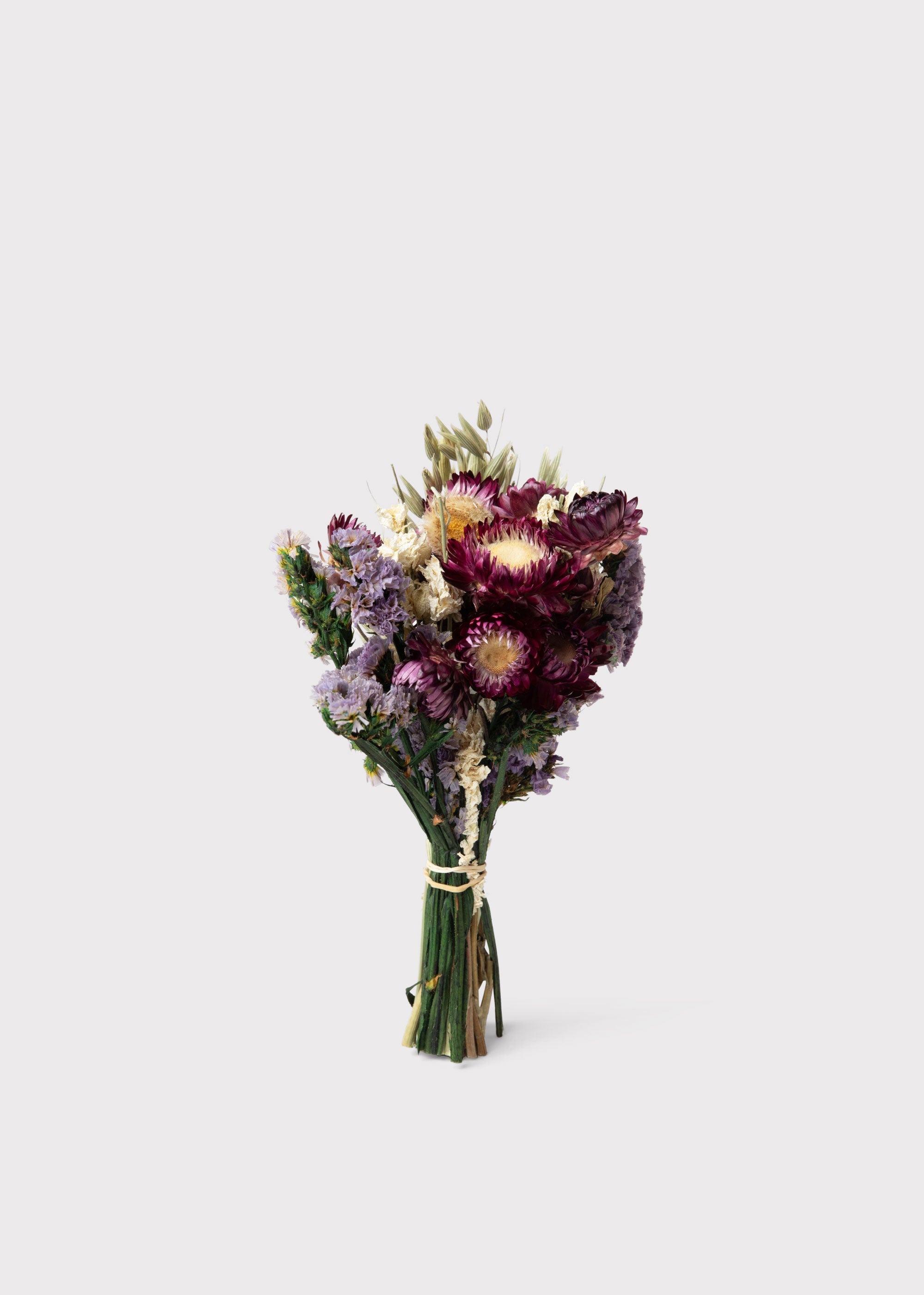 Mini Dried Purple Cream Wildflower Bouquet for Home Styling