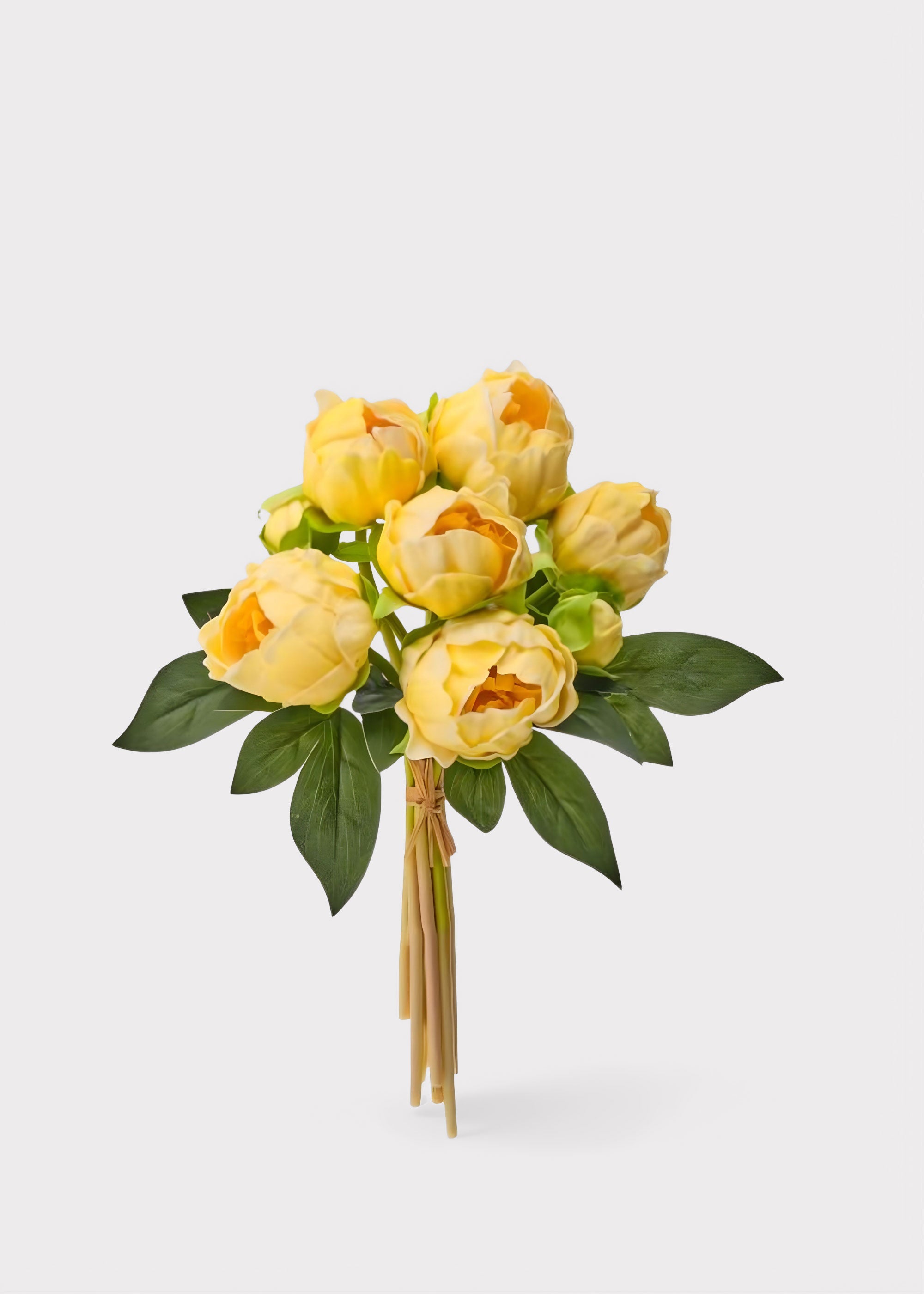 Yellow Real Touch Peony Bundle for Vase Styling