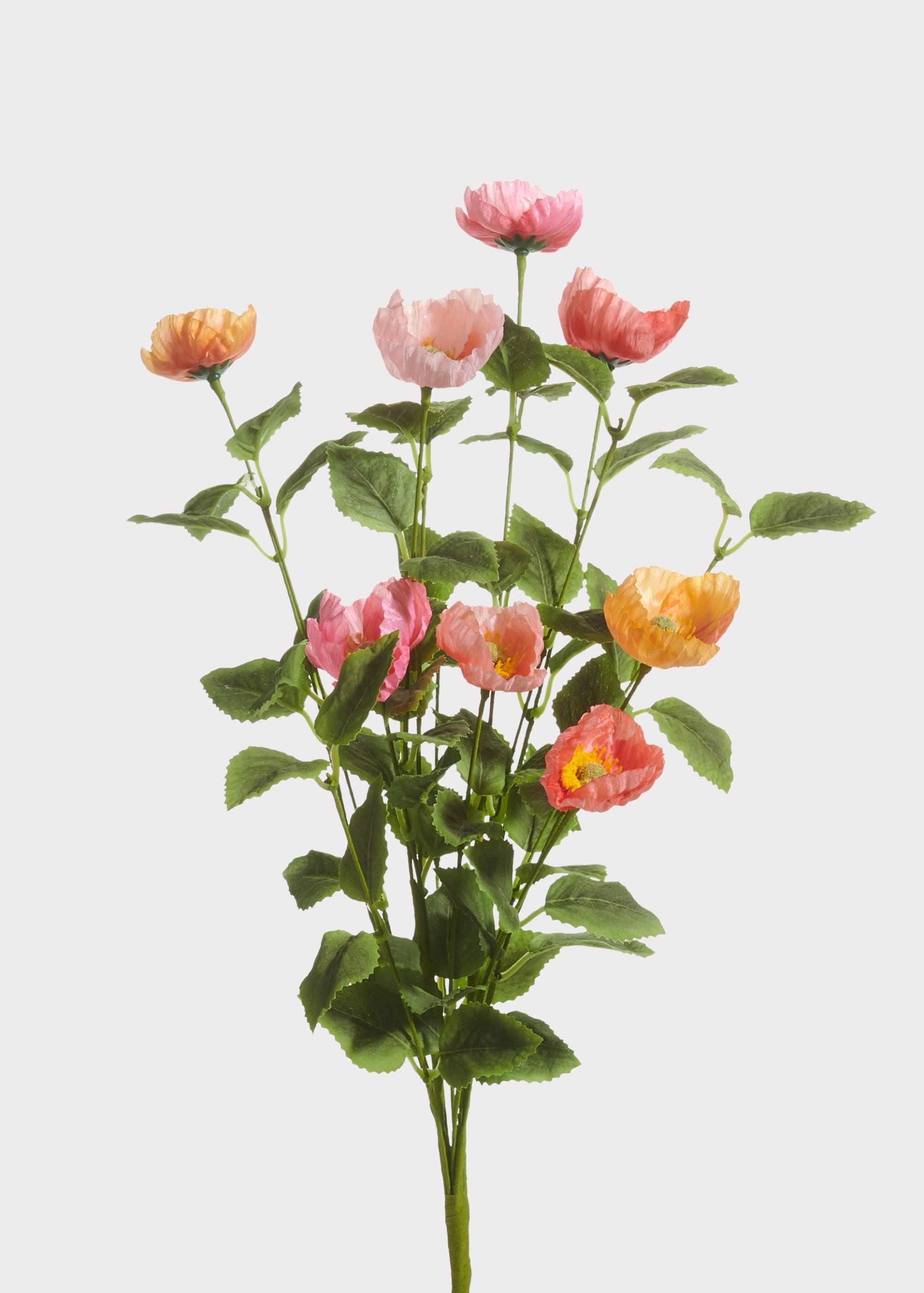 Pink Faux Poppy Bush for Vase Styling