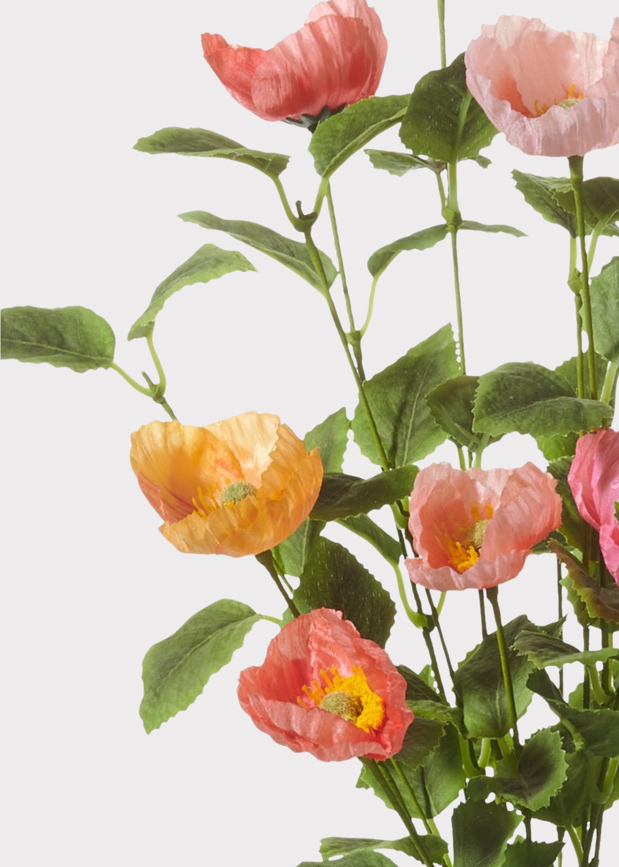 Pink Faux Poppy Bush for Vase Styling
