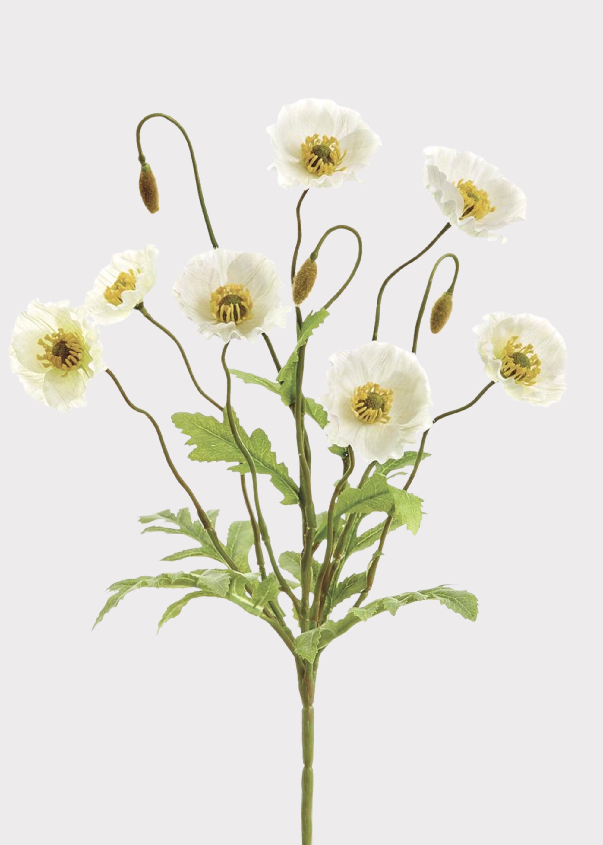 Cream Faux Poppy Bush for Vase and Wedding Styling