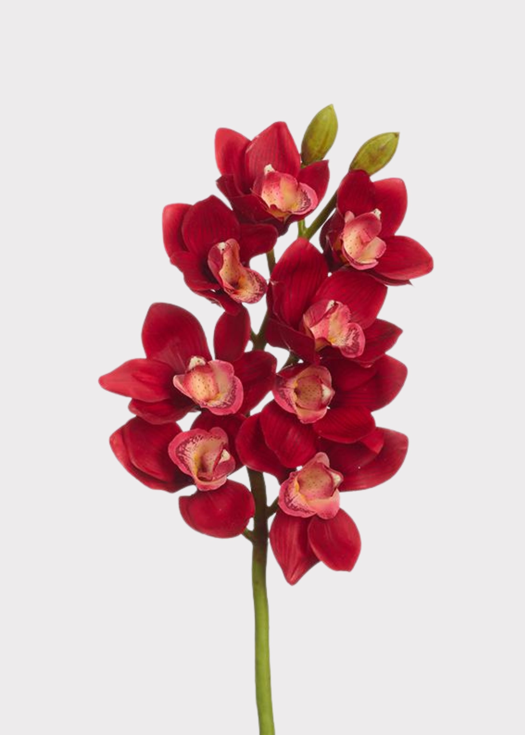 Red Faux Orchid Stem for Vase Styling