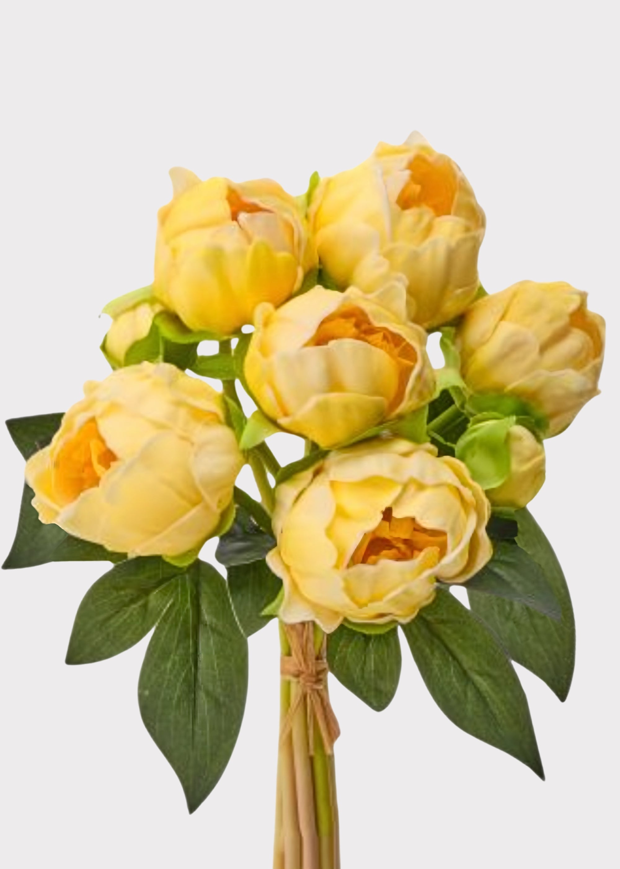 Yellow Real Touch Peony Bundle for Vase Styling