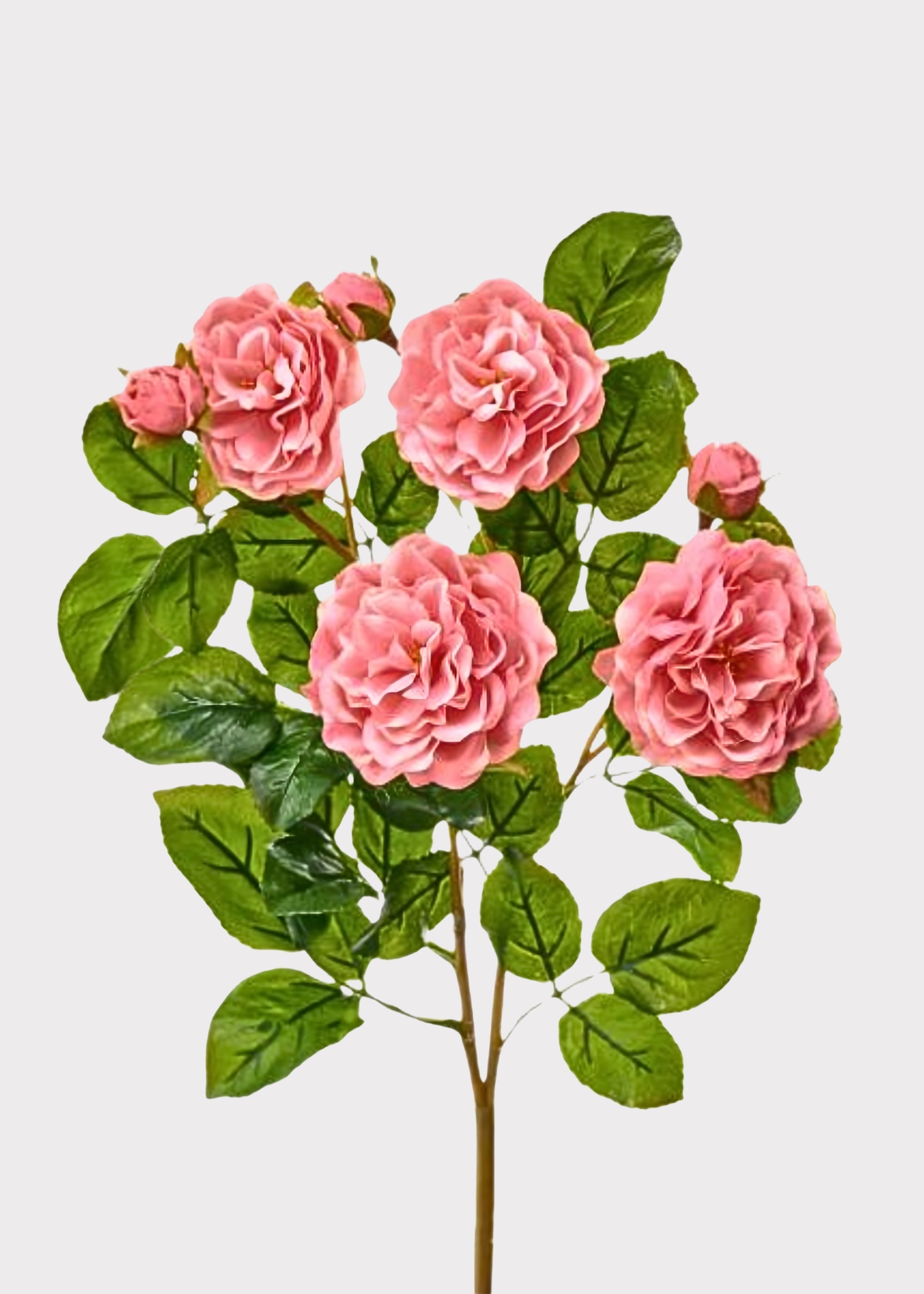 Pink Real Touch Rose Bush for Vase Styling