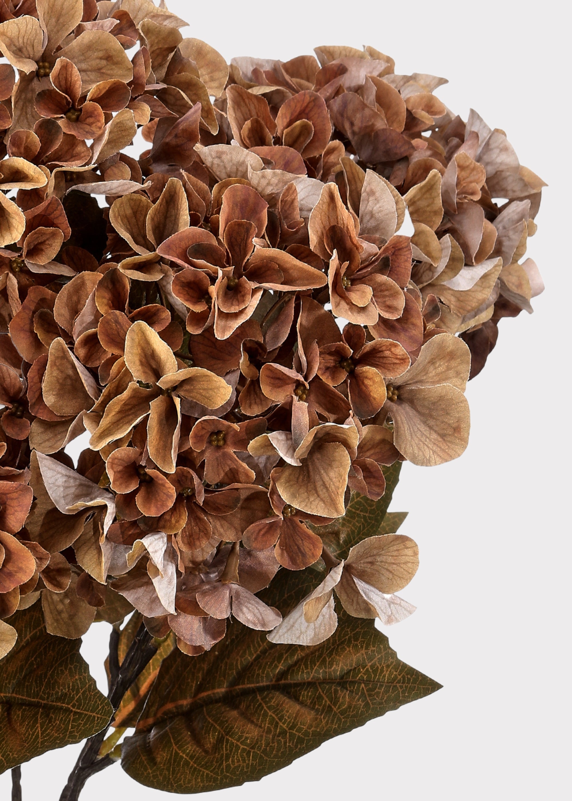 Brown Faux Hydrangea Bush for Vase and Wedding Styling