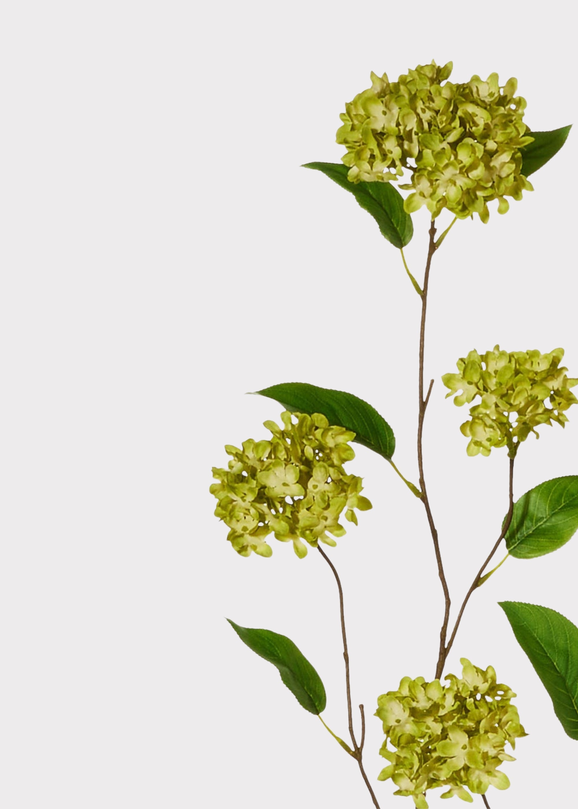 Green Faux Hydrangea Branch for Vase Styling
