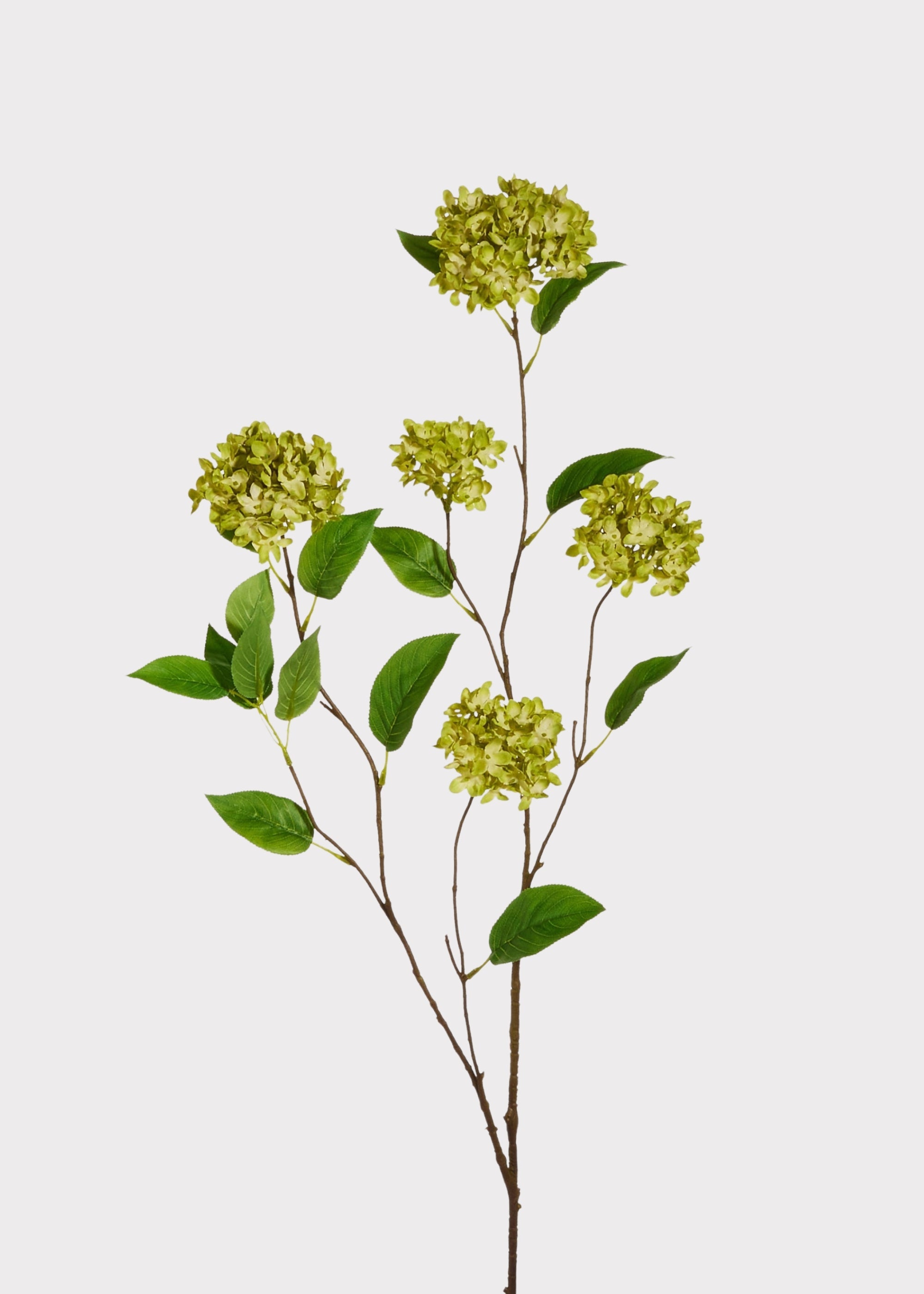 Green Faux Hydrangea Branch for Vase Styling