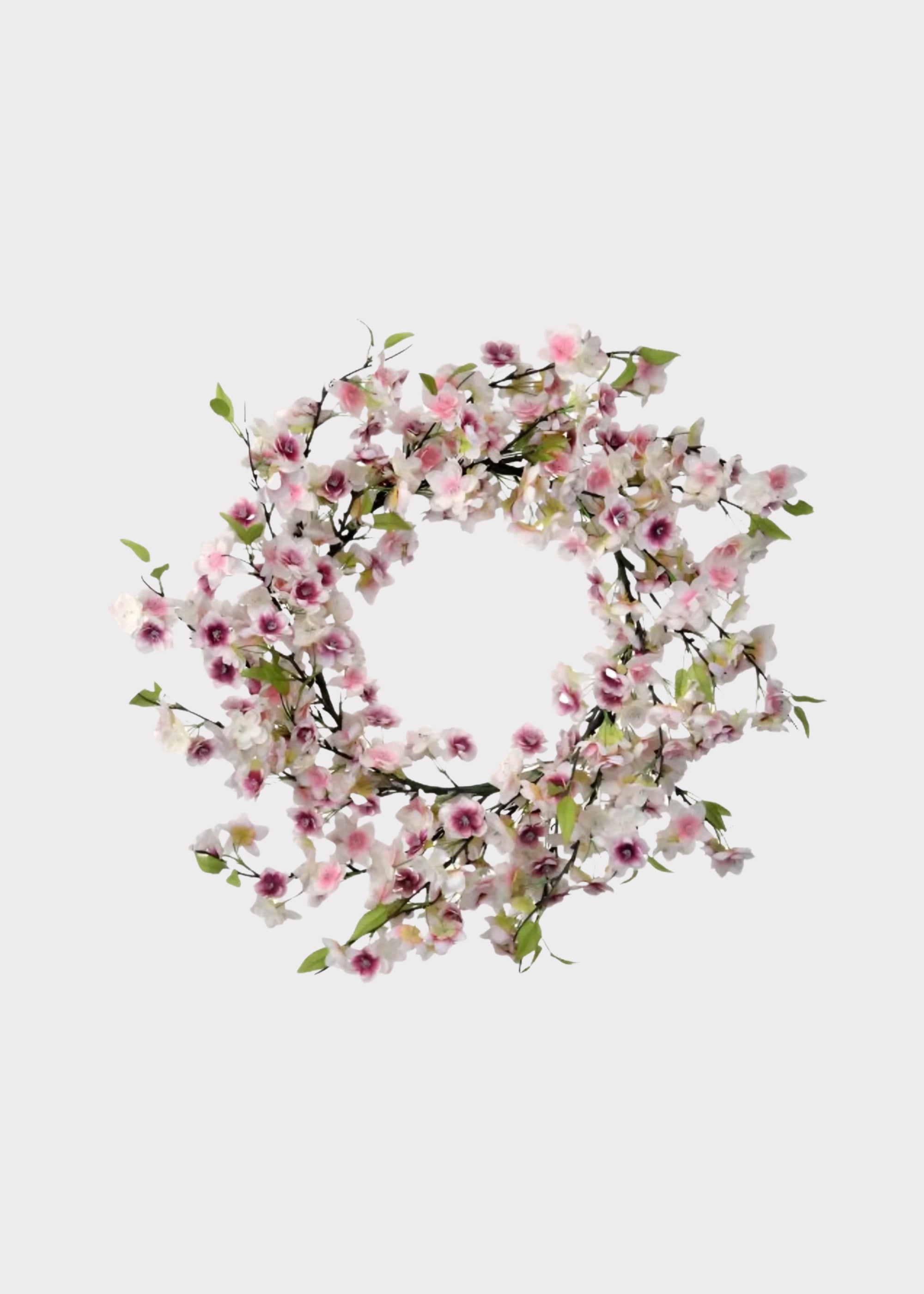 Blush Faux Cherry Blossom Wreath for Door and Wall Decor