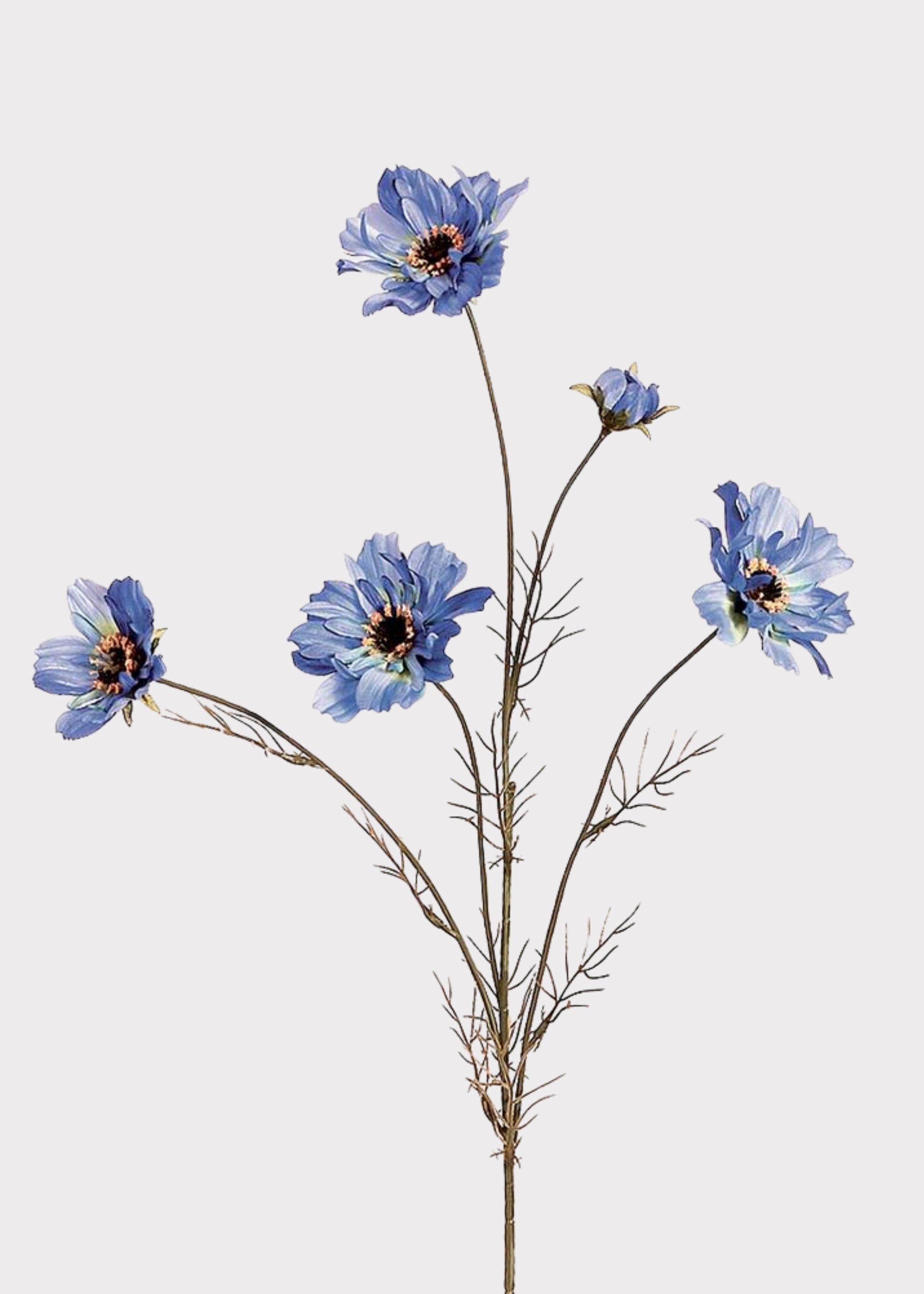 Blue Faux Cosmos, Daisy Stem for Vase Styling