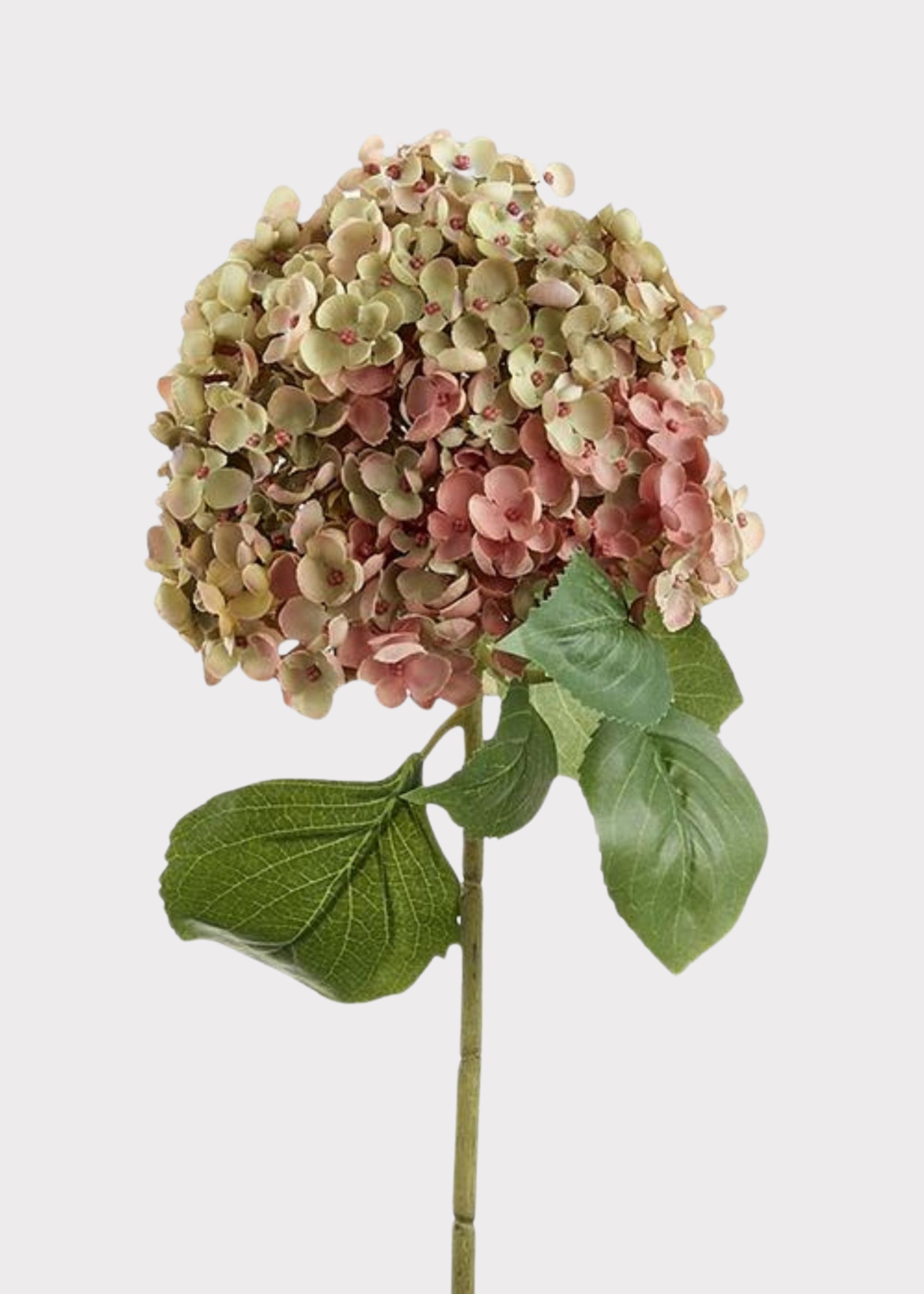 Mauve Faux Hydrangea Stem for Seasonal Vase Styling