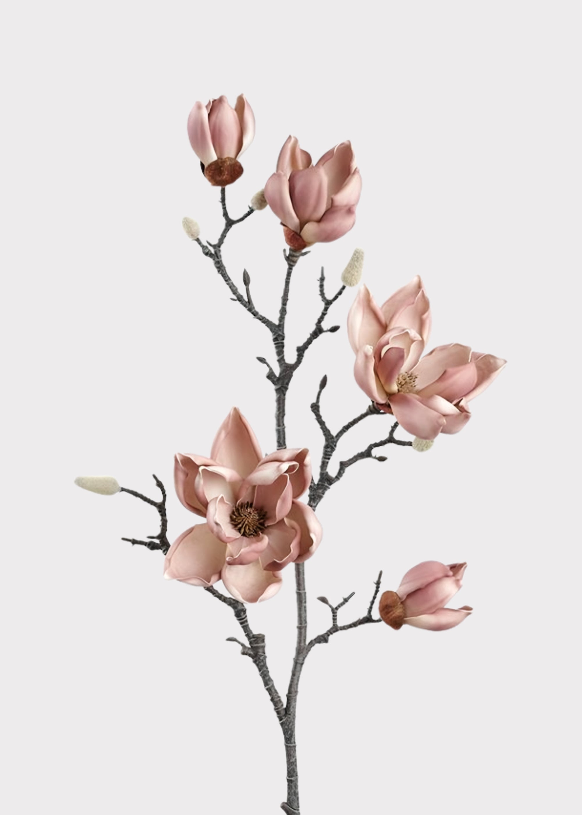 Mauve Faux Magnolia Branch for Seasonal Vase Styling