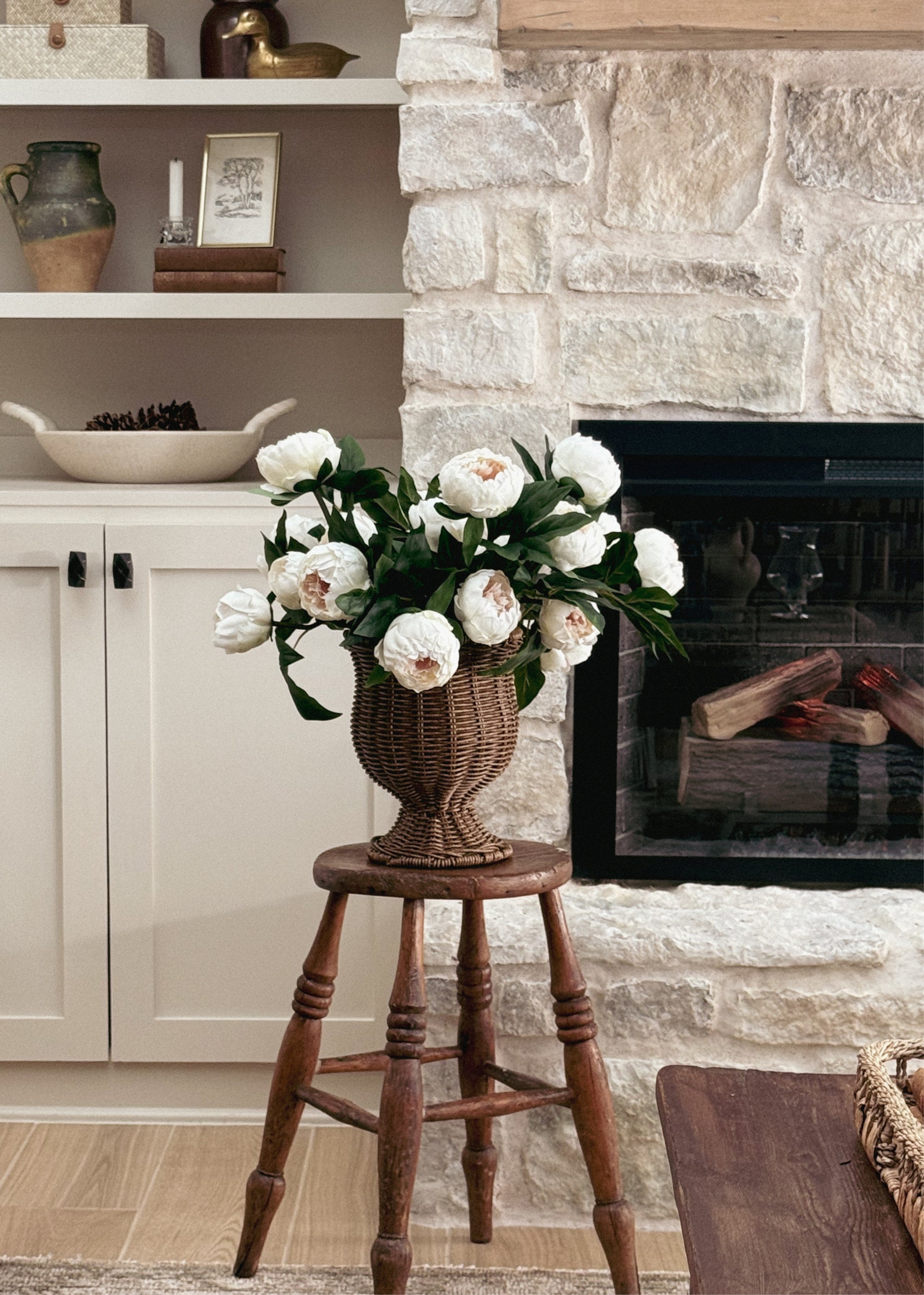 Cream Faux Peony Stem for Vase and Wedding Styling