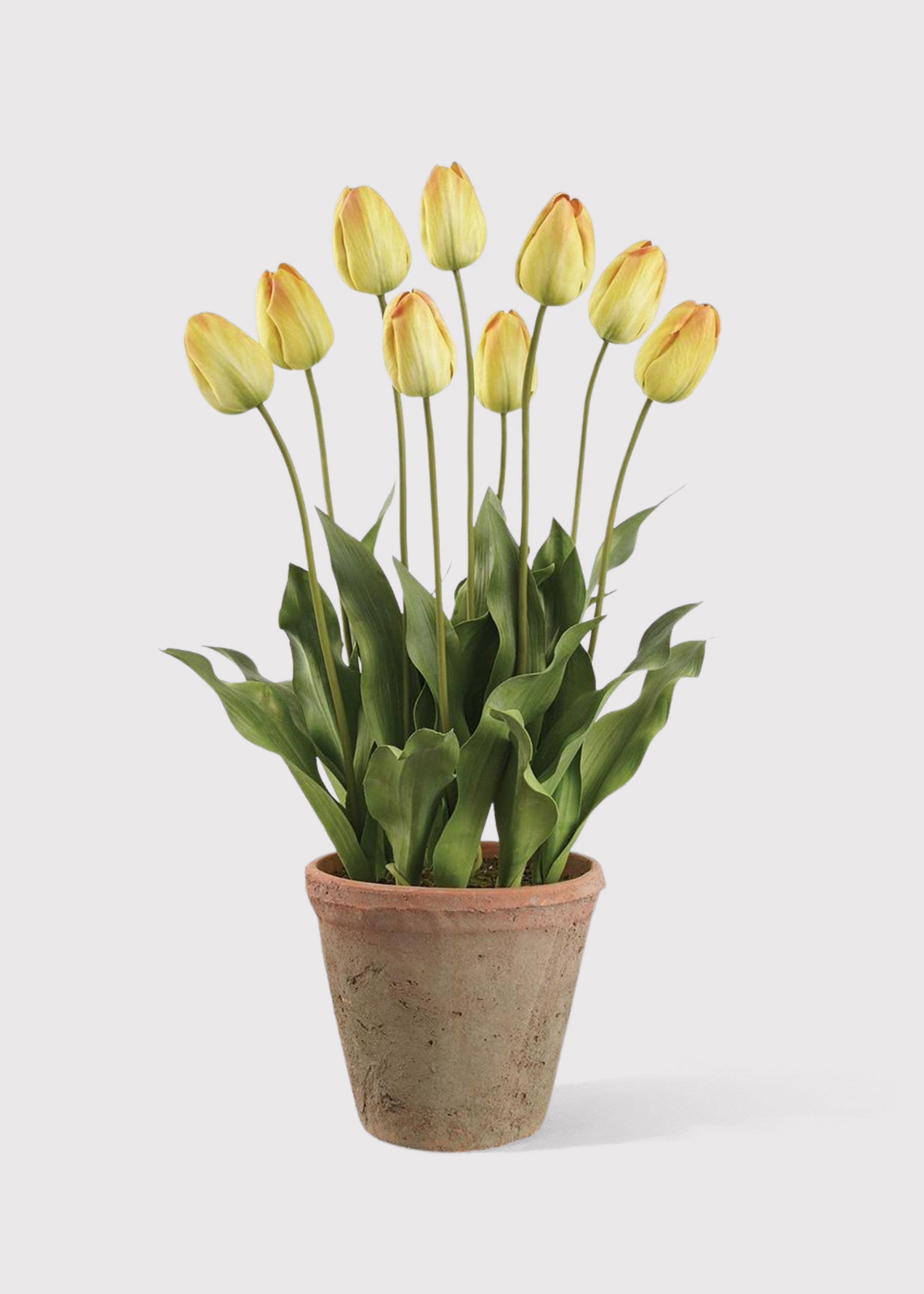 Yellow Faux Tulip Arrangement for Home Decor