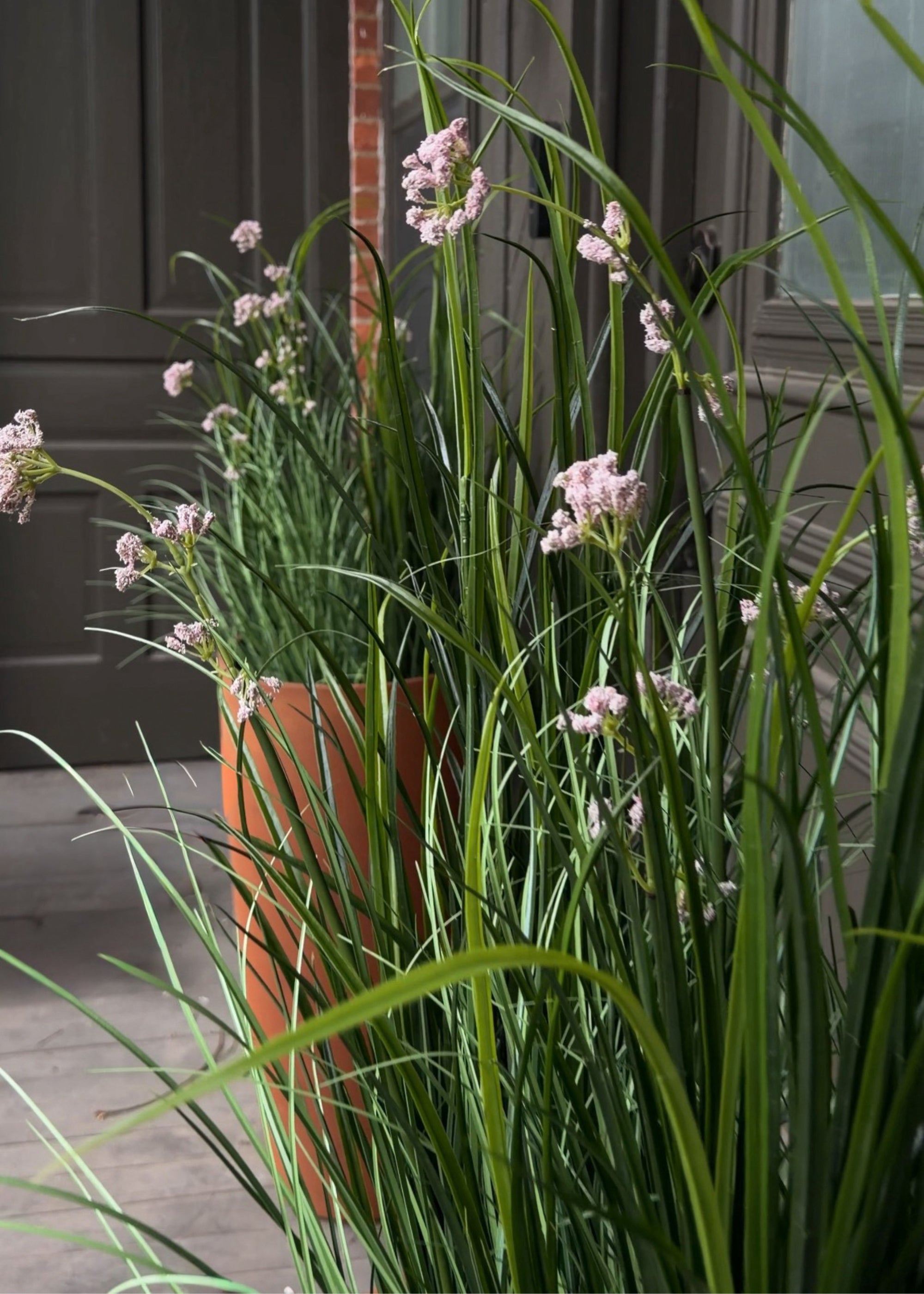 Mauve Faux Grass Arrangement for Home Decor