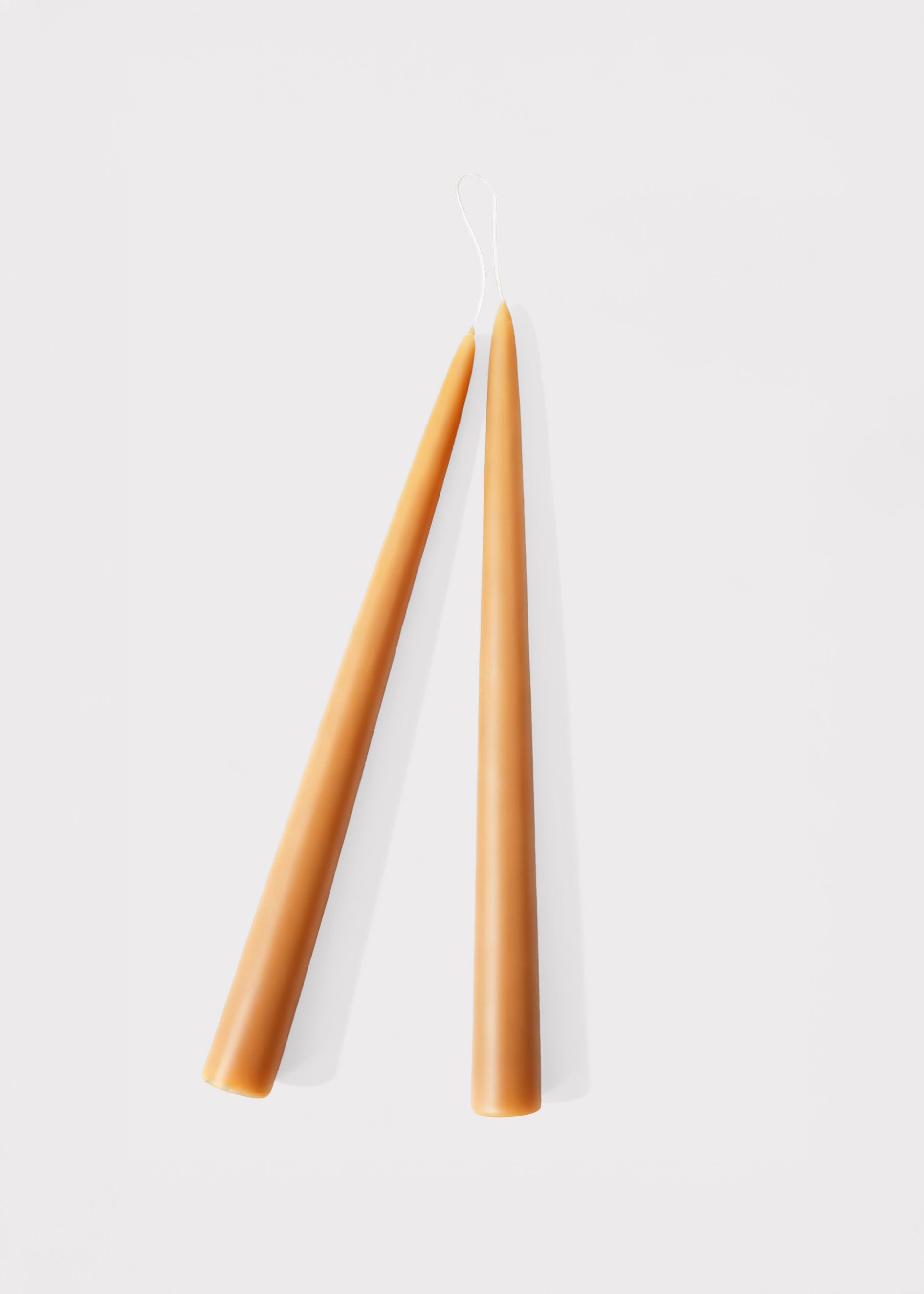 Set 2 Caramel-hued Dipped Taper Candles for Tabletop Styling