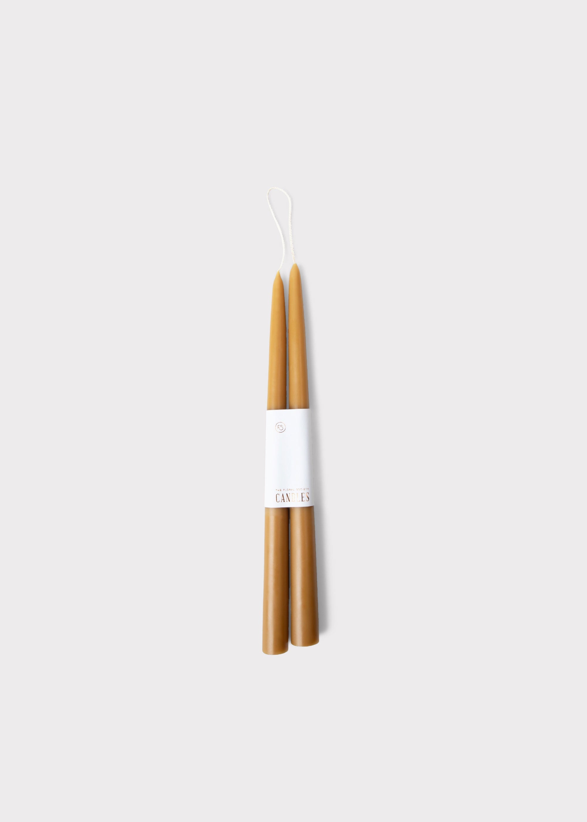 Set 2 Caramel-hued Dipped Taper Candles for Tabletop Styling