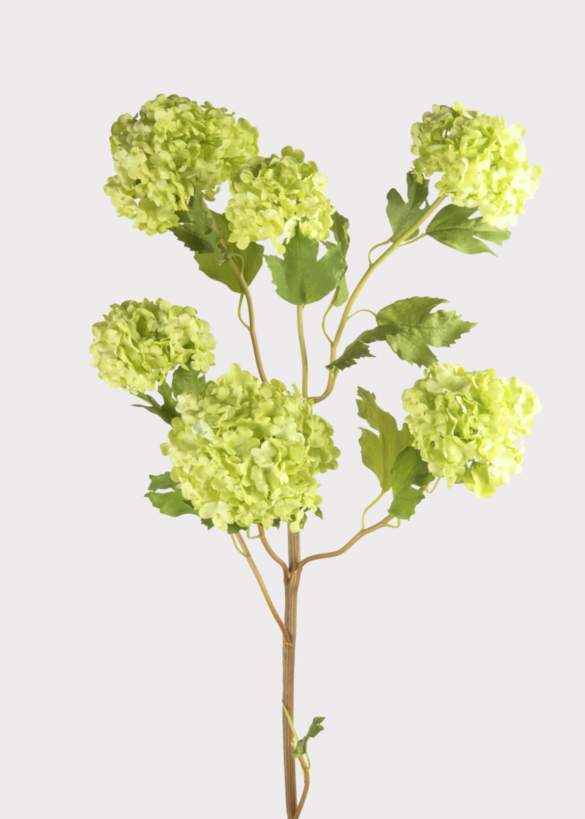 Green Faux Hydrangea Stem for Vase Styling