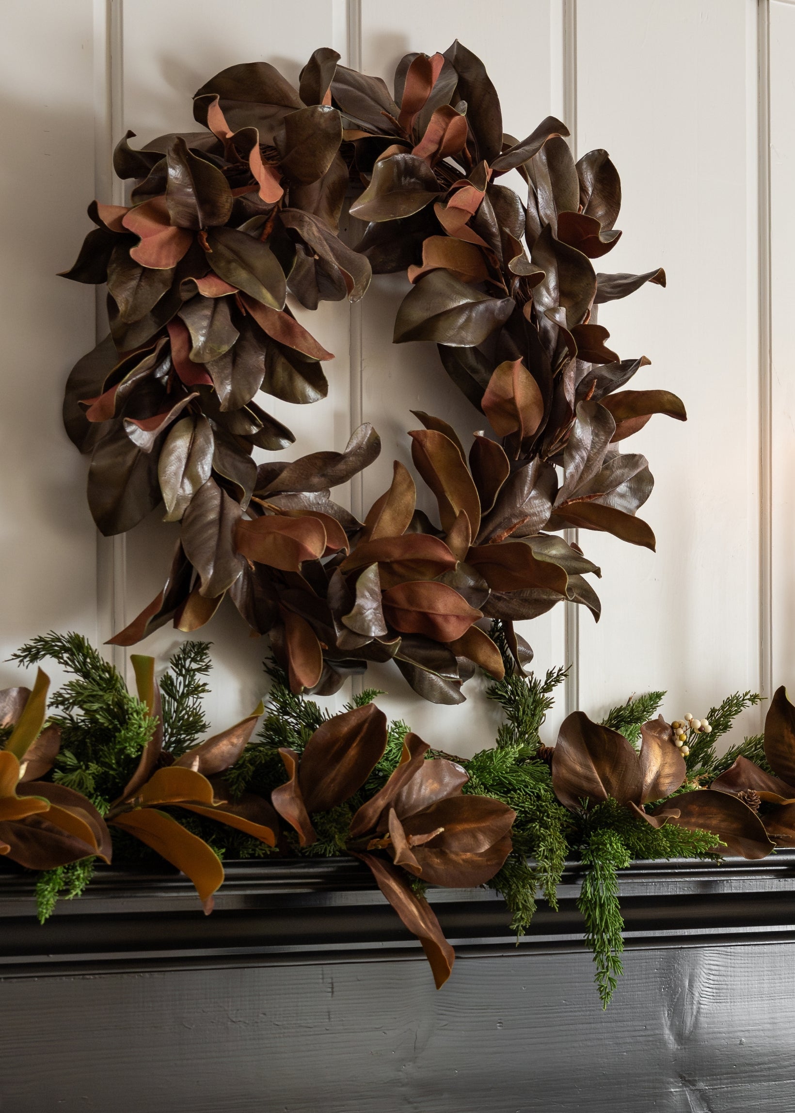 Real Touch Magnolia Wreath for Door and Wall Decor