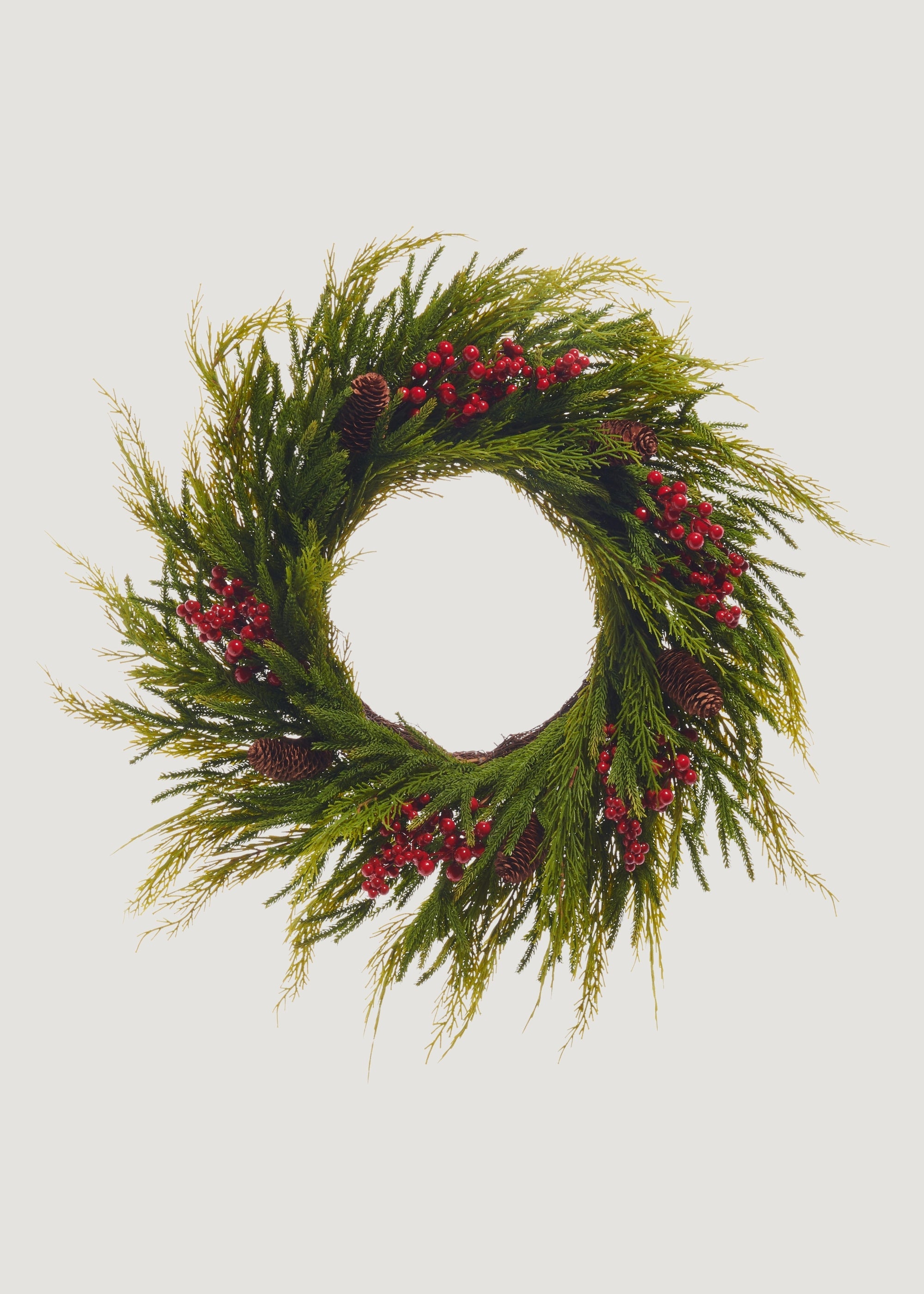 Faux Cedar Wreath for Door and Wall Decor