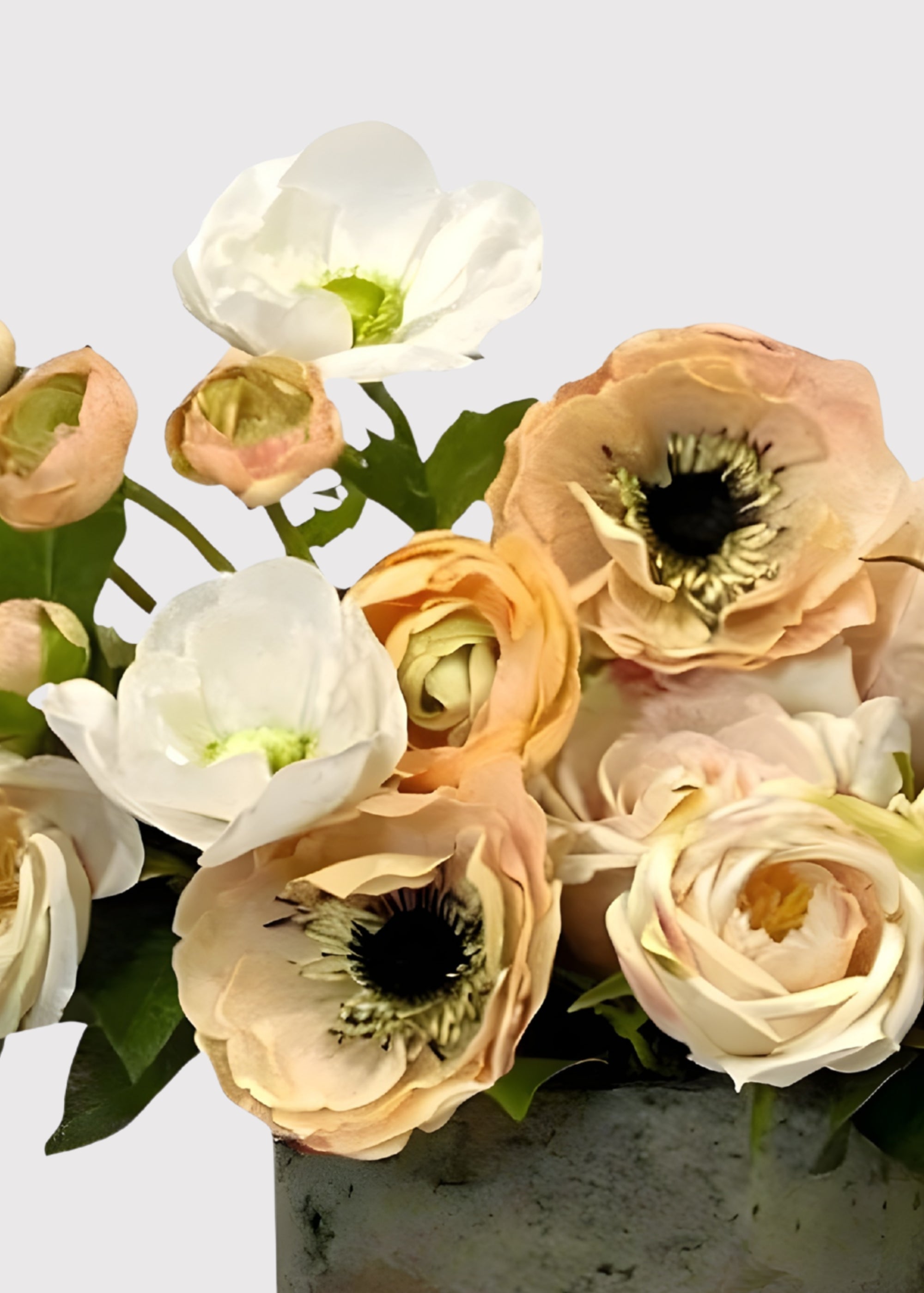 Real Touch Rose, Anemone Arrangement for Home Decor