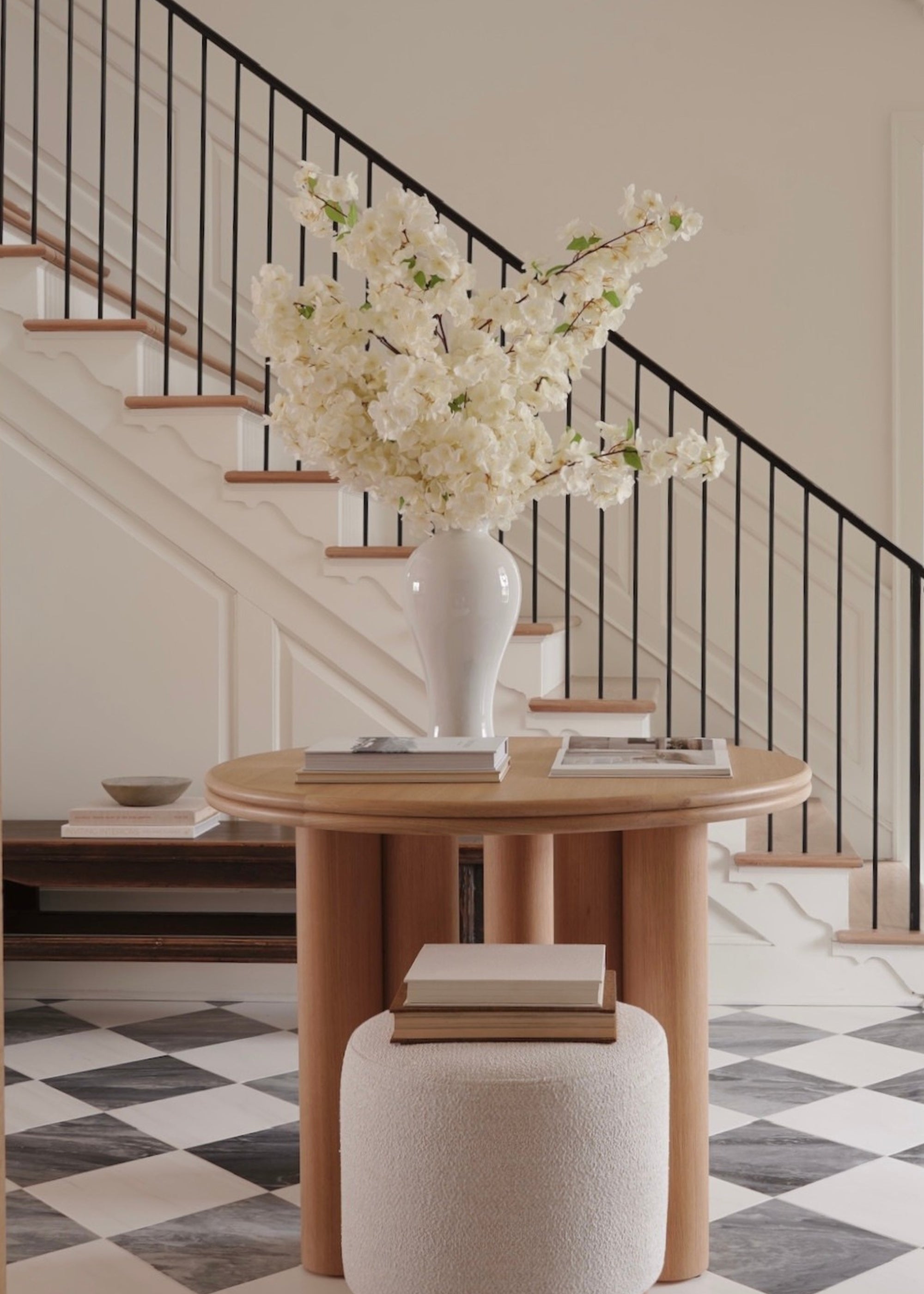 White Faux Cherry Blossom Stem for Vase Styling