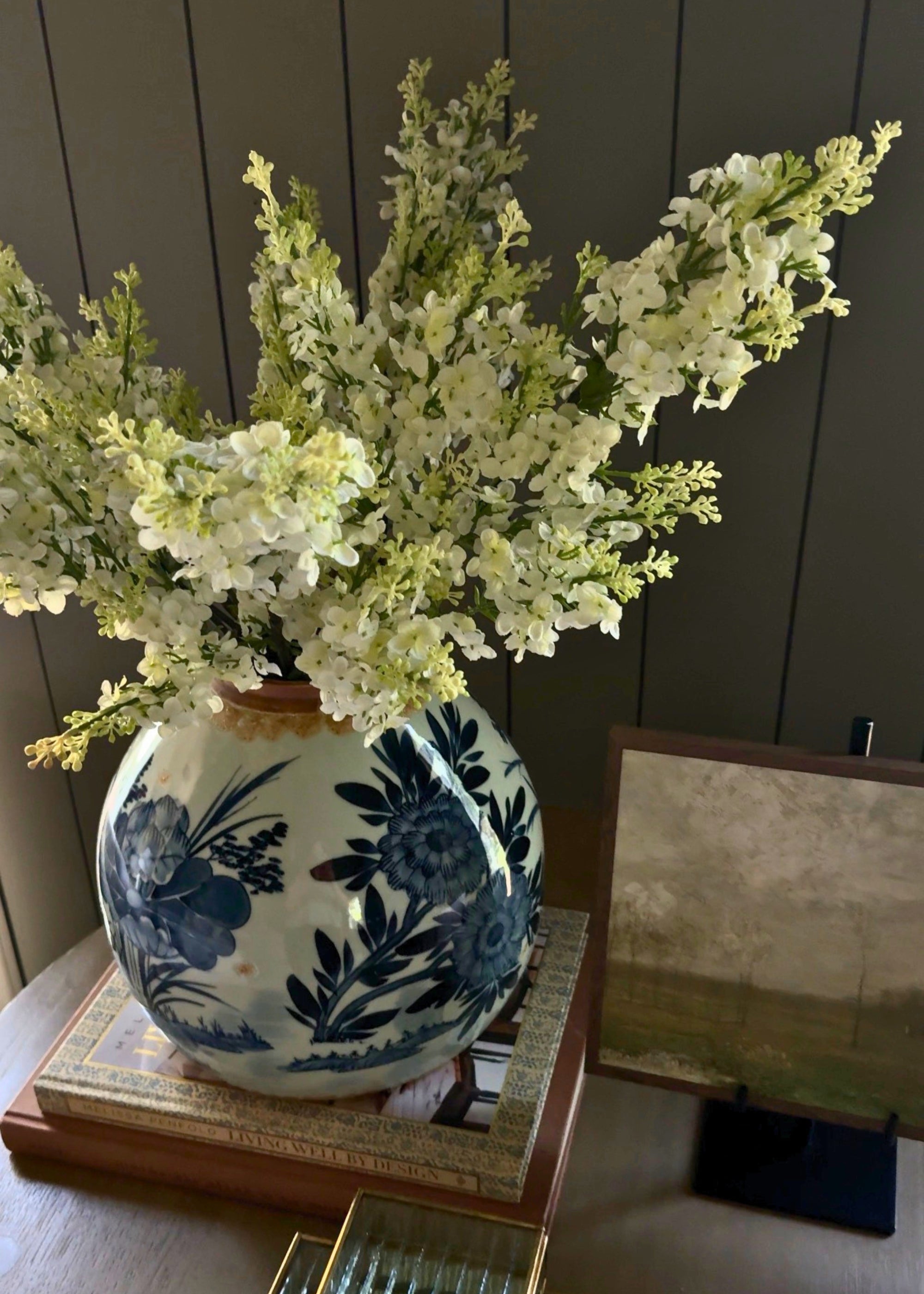Cream Faux Lilac Branch for Vase Styling