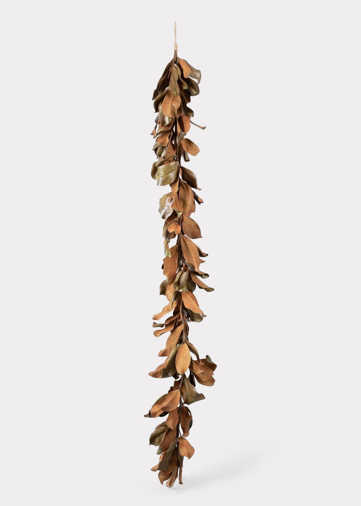 Brown Faux Magnolia Garland for Mantels and Seasonal Decor