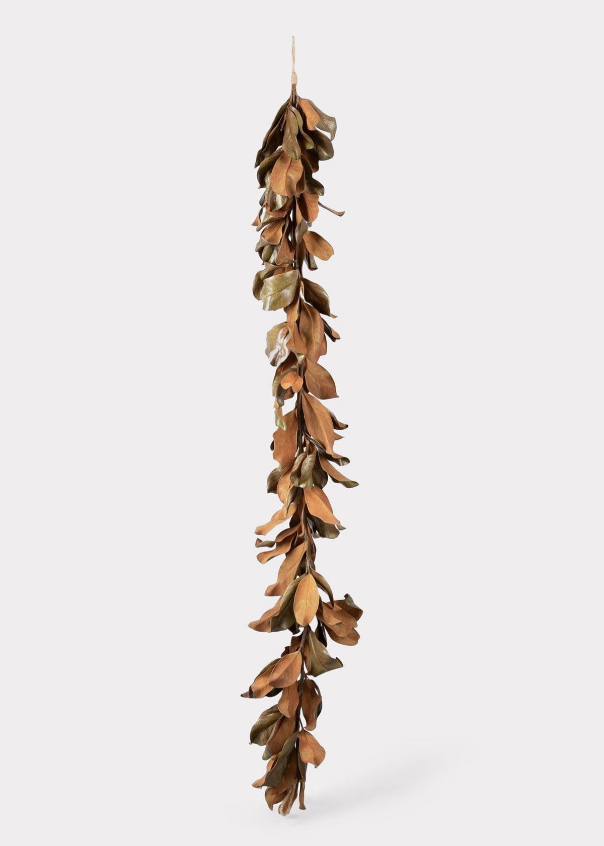 Brown Faux Magnolia Garland for Mantels and Seasonal Decor