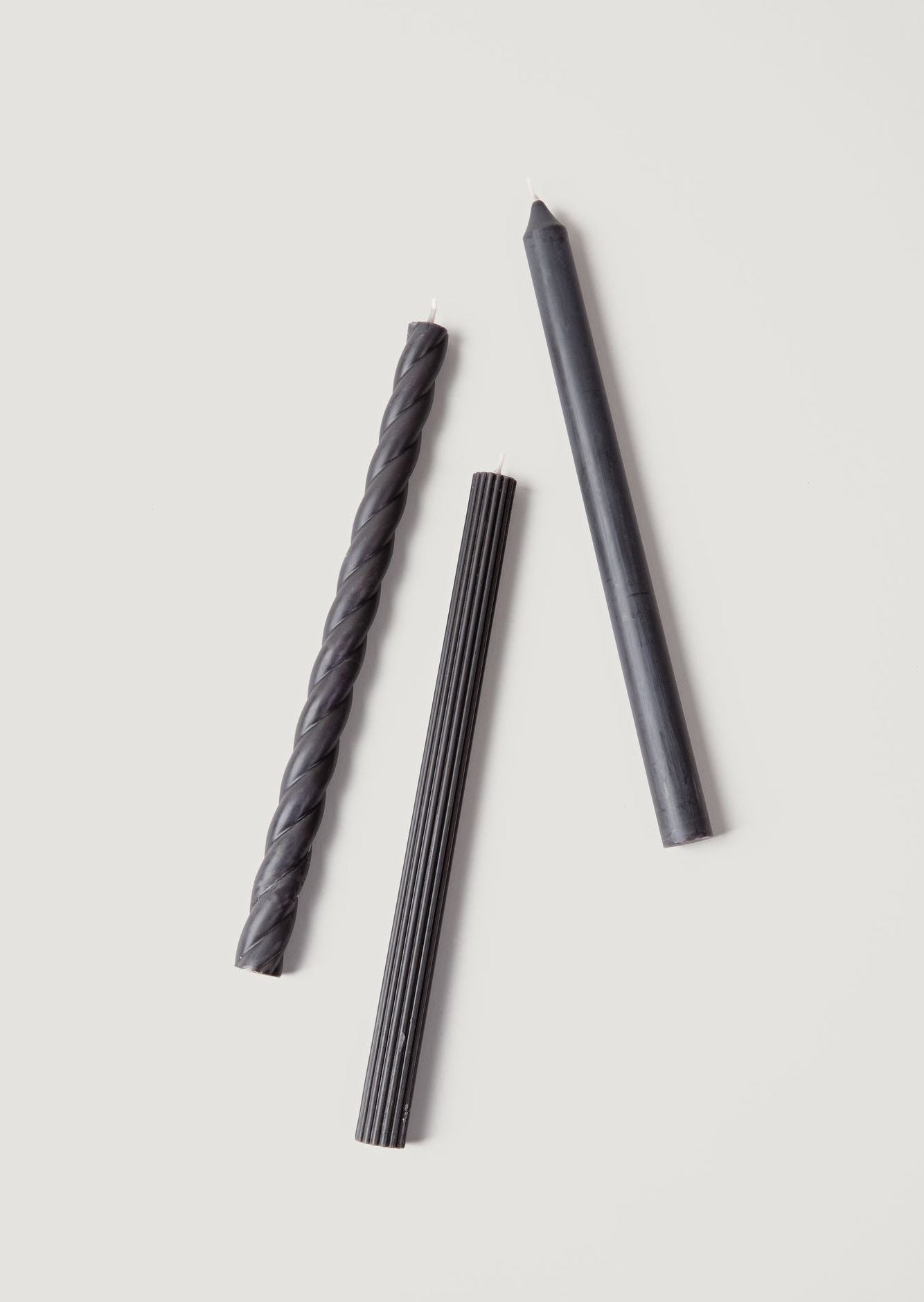 Pack 3 Taper Candles Black for Tabletop Styling