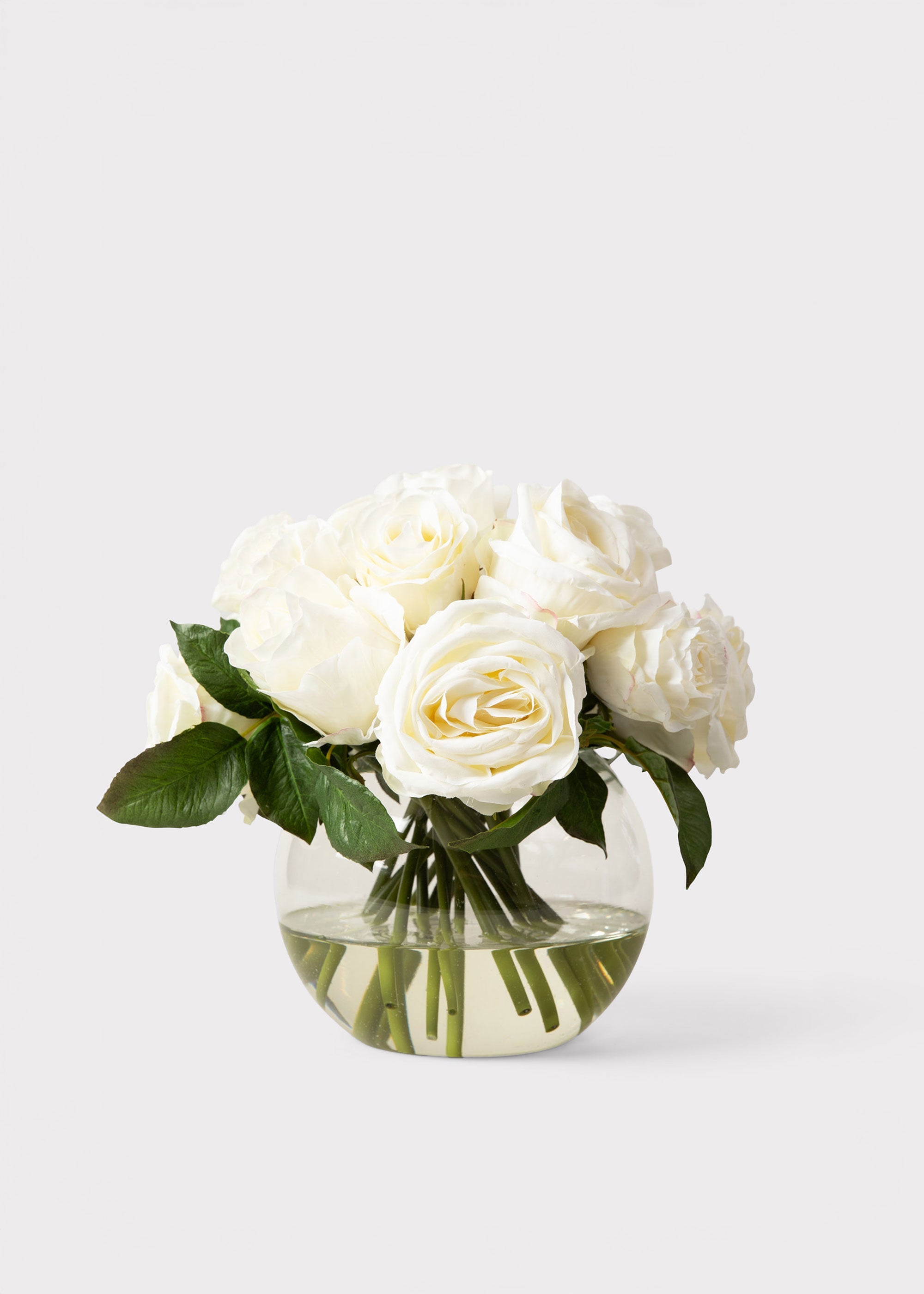 White Real Touch Rose Arrangement for Home Decor