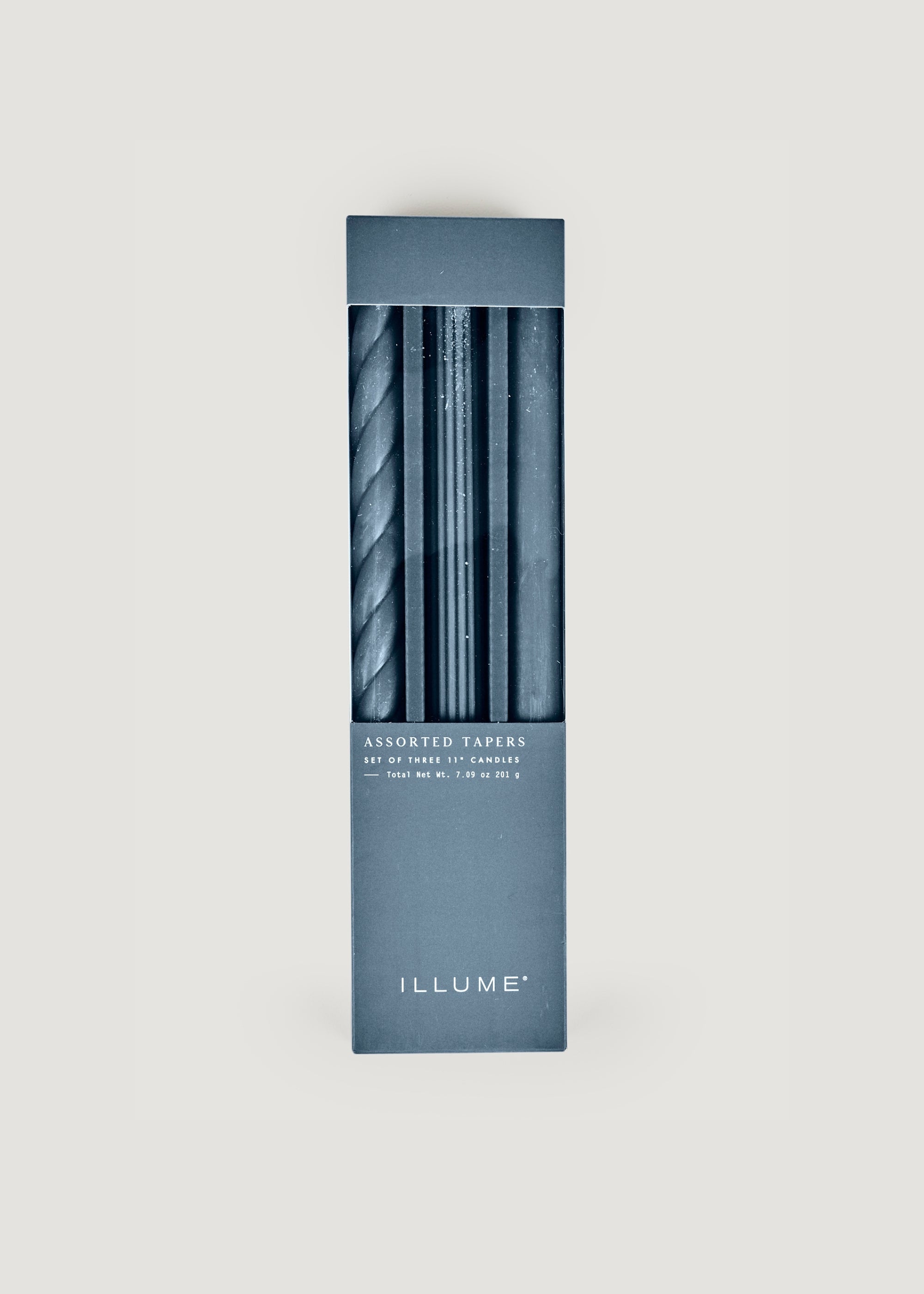 Pack 3 Navy Blue Taper Candles for Tabletop Styling