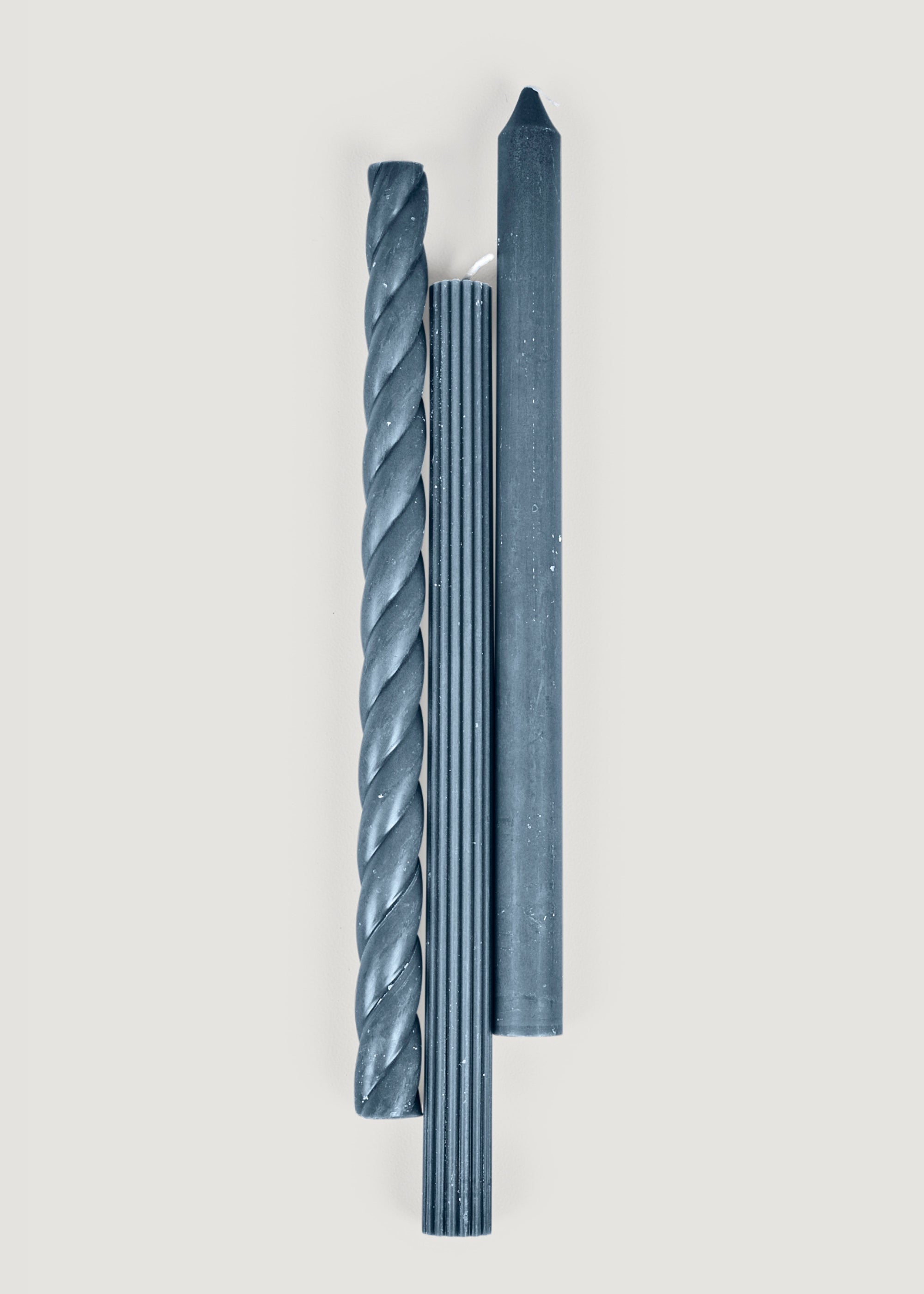 Pack 3 Navy Blue Taper Candles for Tabletop Styling