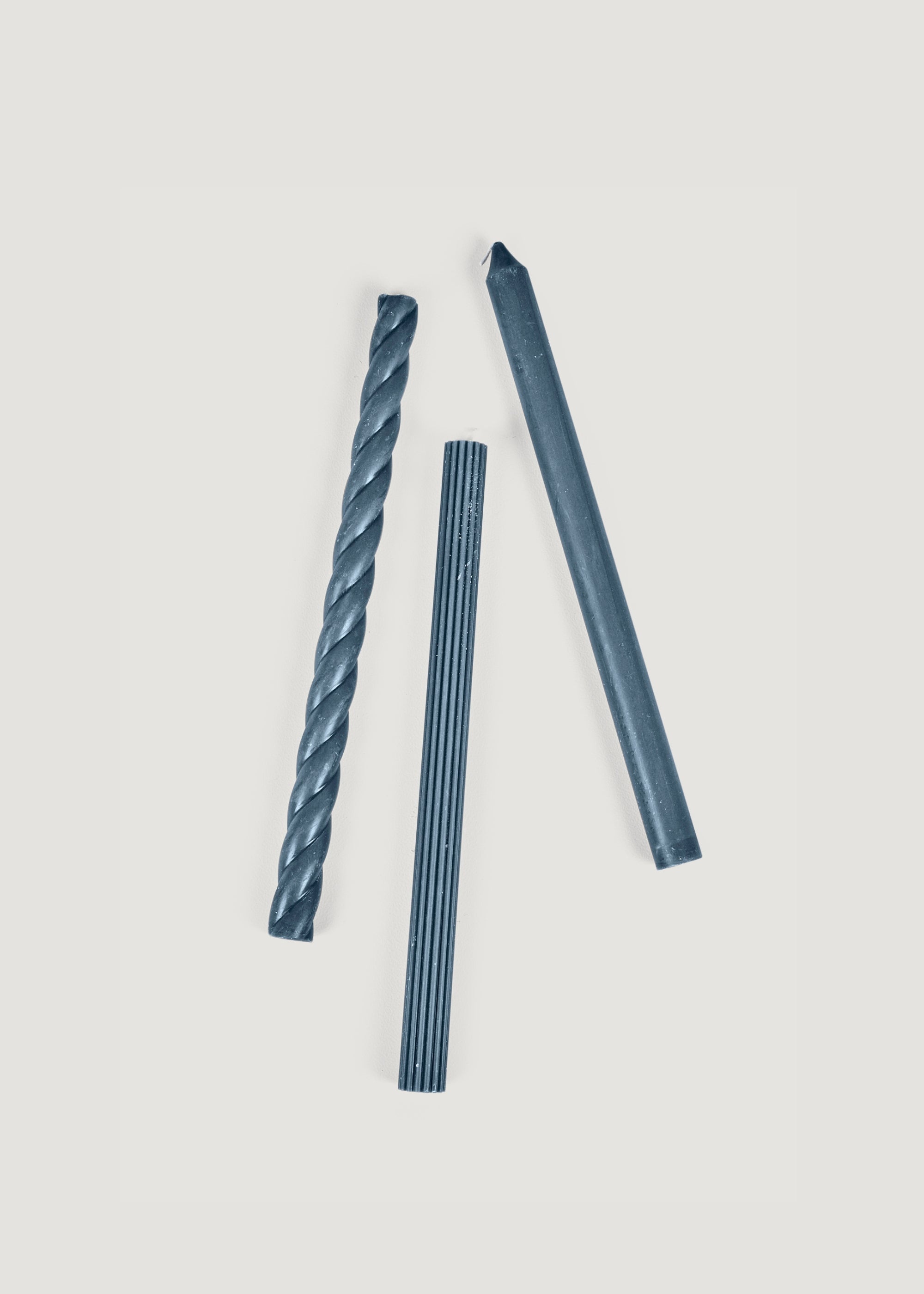 Pack 3 Navy Blue Taper Candles for Tabletop Styling