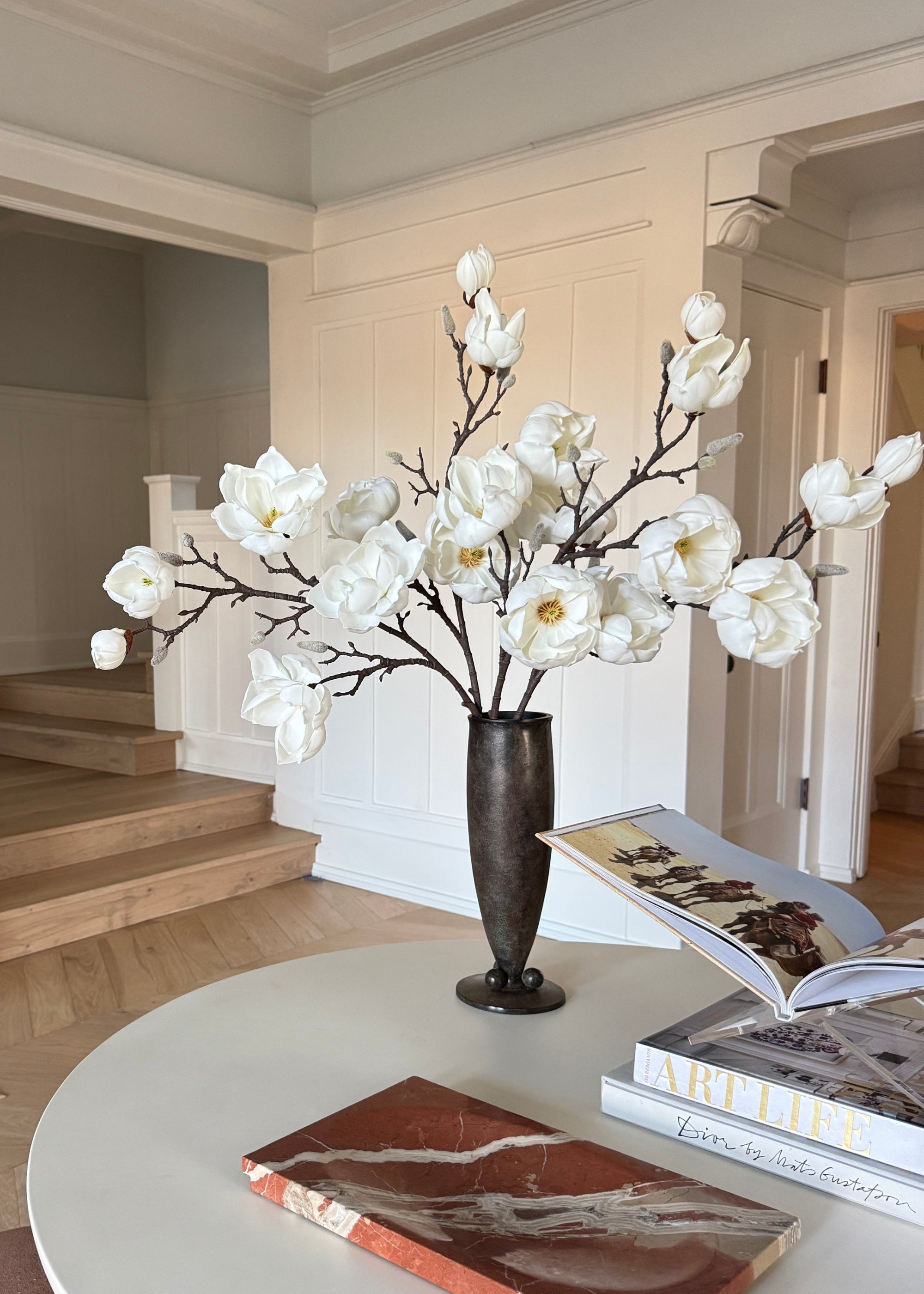 White Faux Magnolia Branch for Vase and Wedding Styling