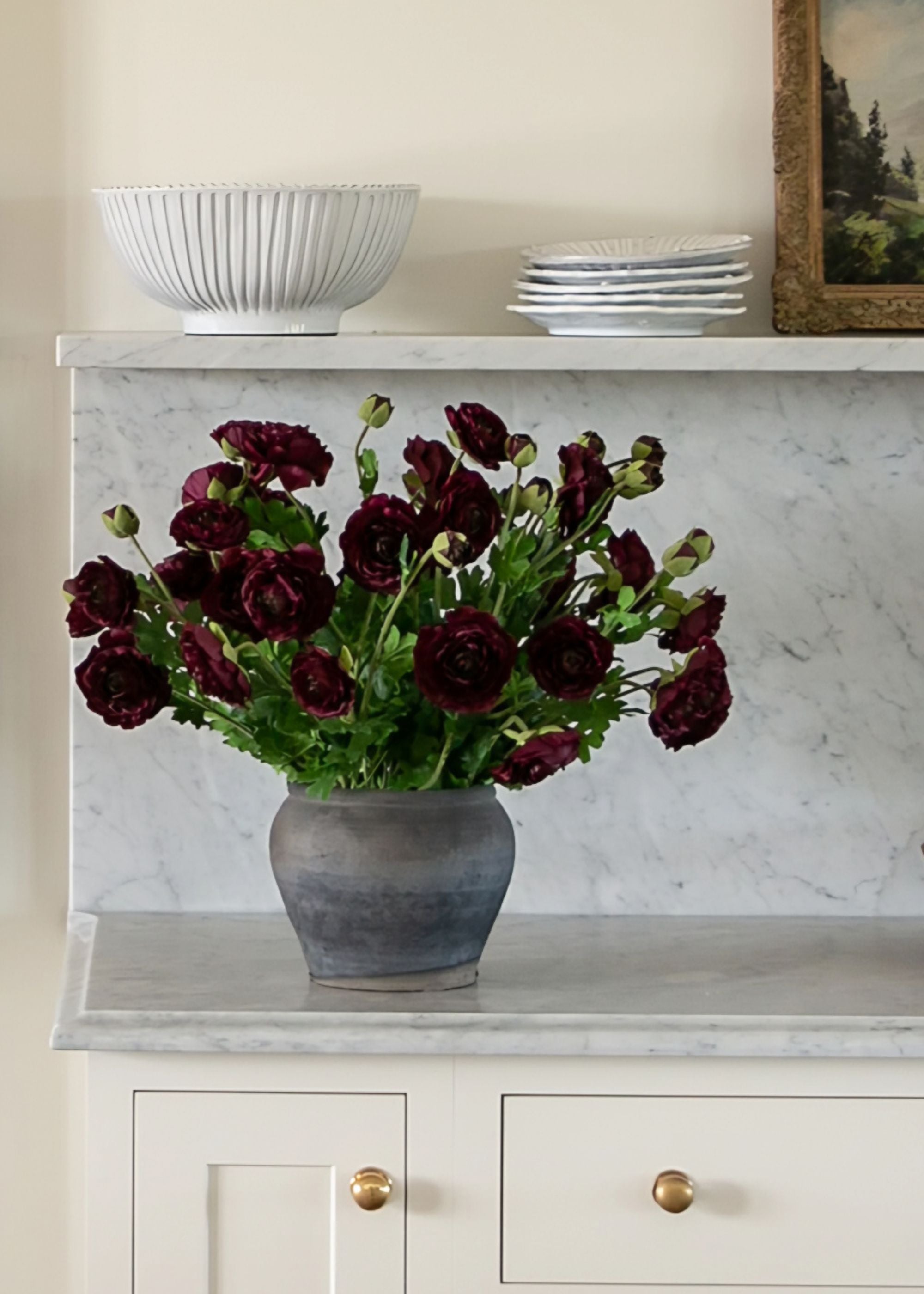 Faux Ranunculus Bush for Seasonal Vase Styling