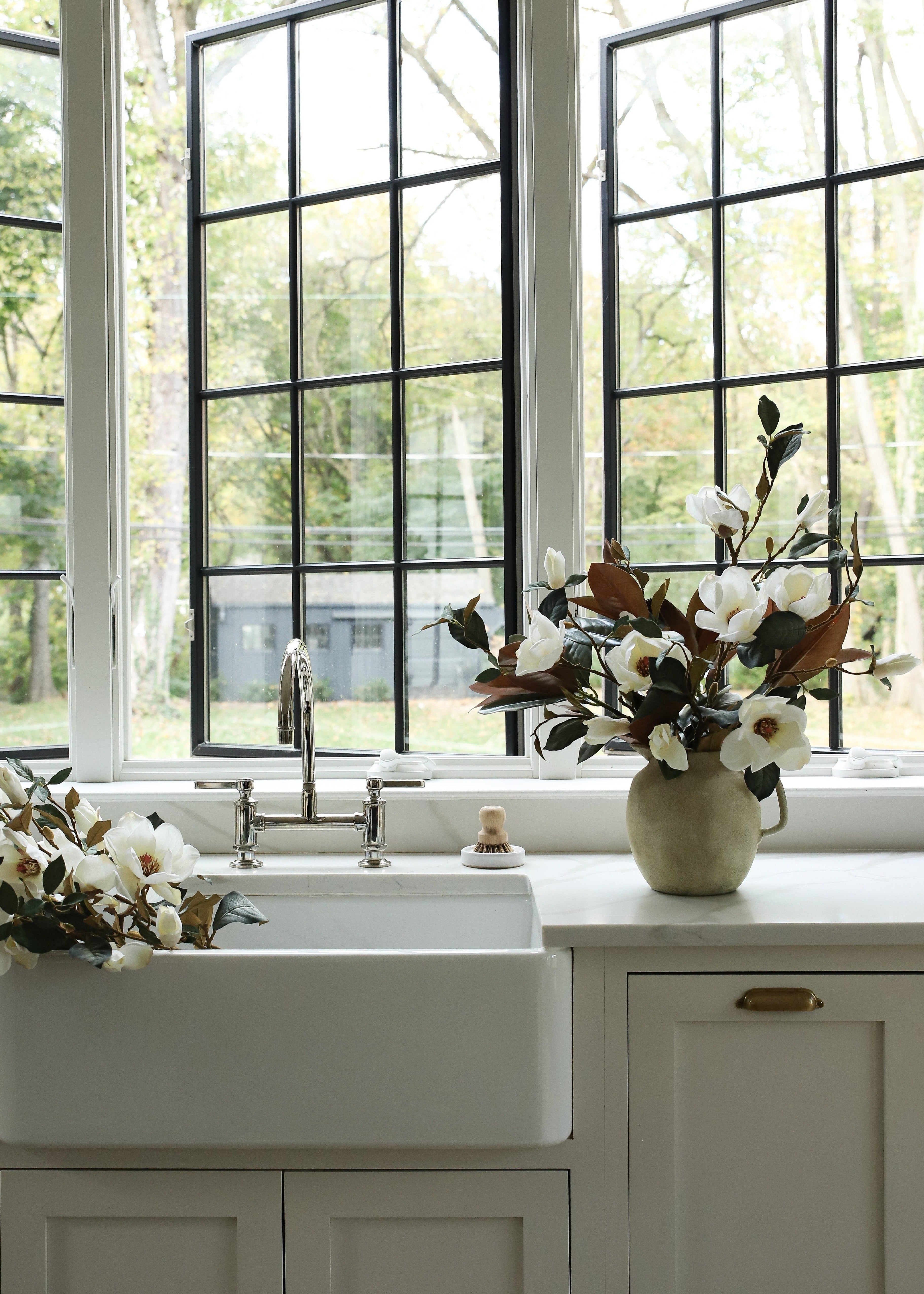 Cream Faux Magnolia Branch for Vase Styling