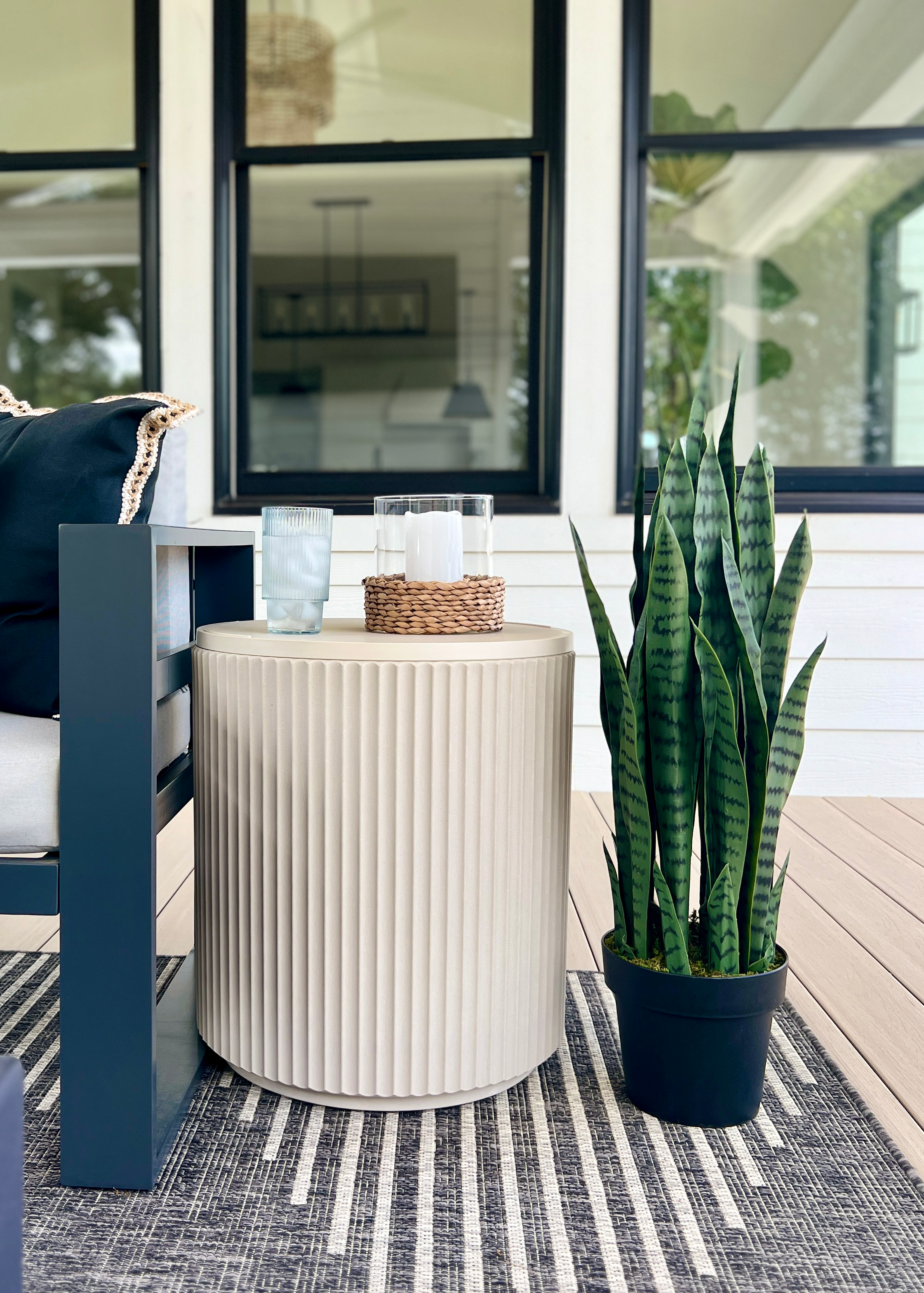 Faux Uv Treated Outdoor Potted Sansevieria Snake Arrangement for Home Decor