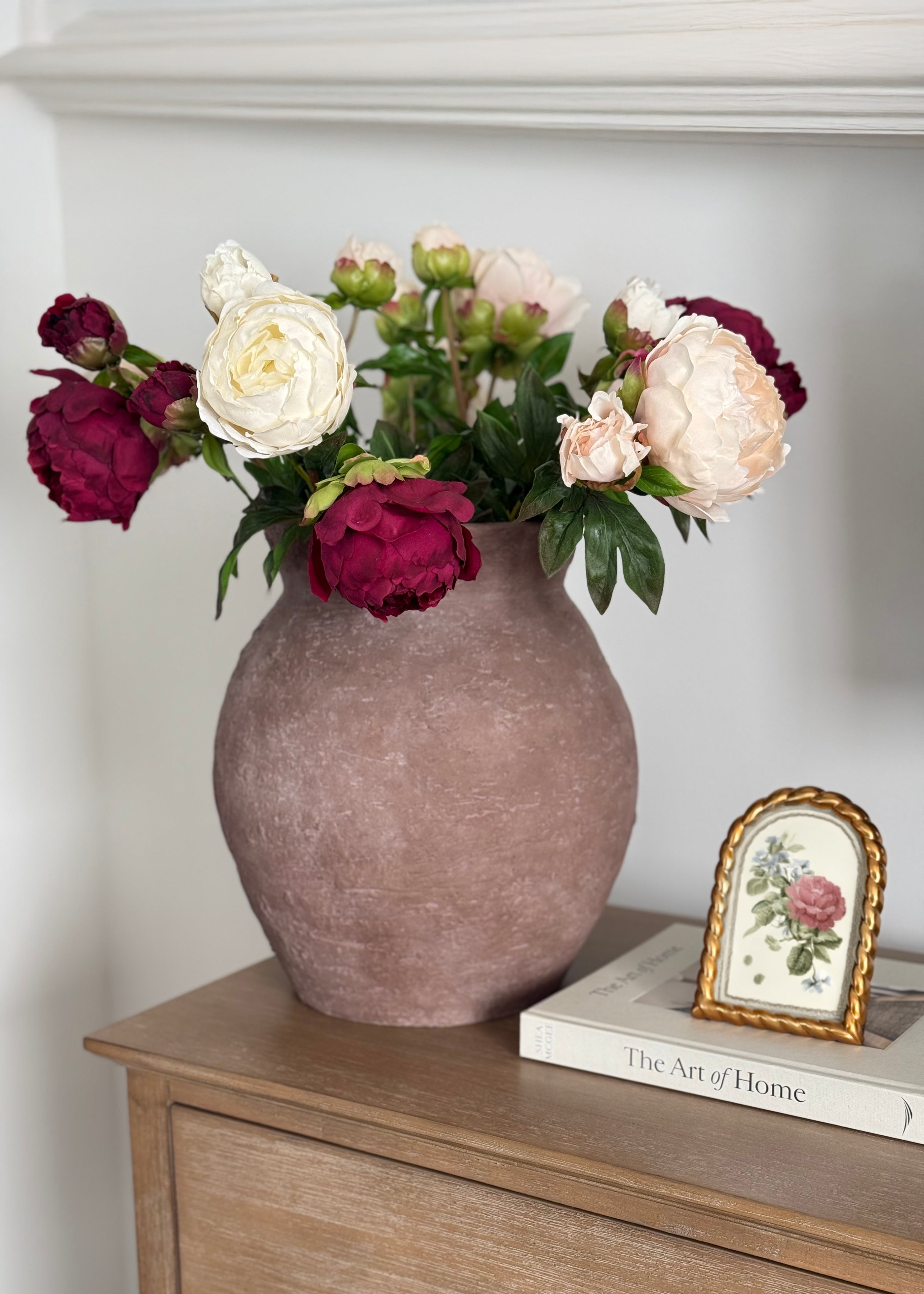 Plum Real Touch Peony Stem for Seasonal Vase Styling