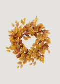 Faux Golden Yellow Birch Leaf Autumn Wreath for Door and Wall Decor