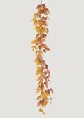 Faux Golden Yellow Fall Birch Leaf Garland for Mantels and Seasonal Decor