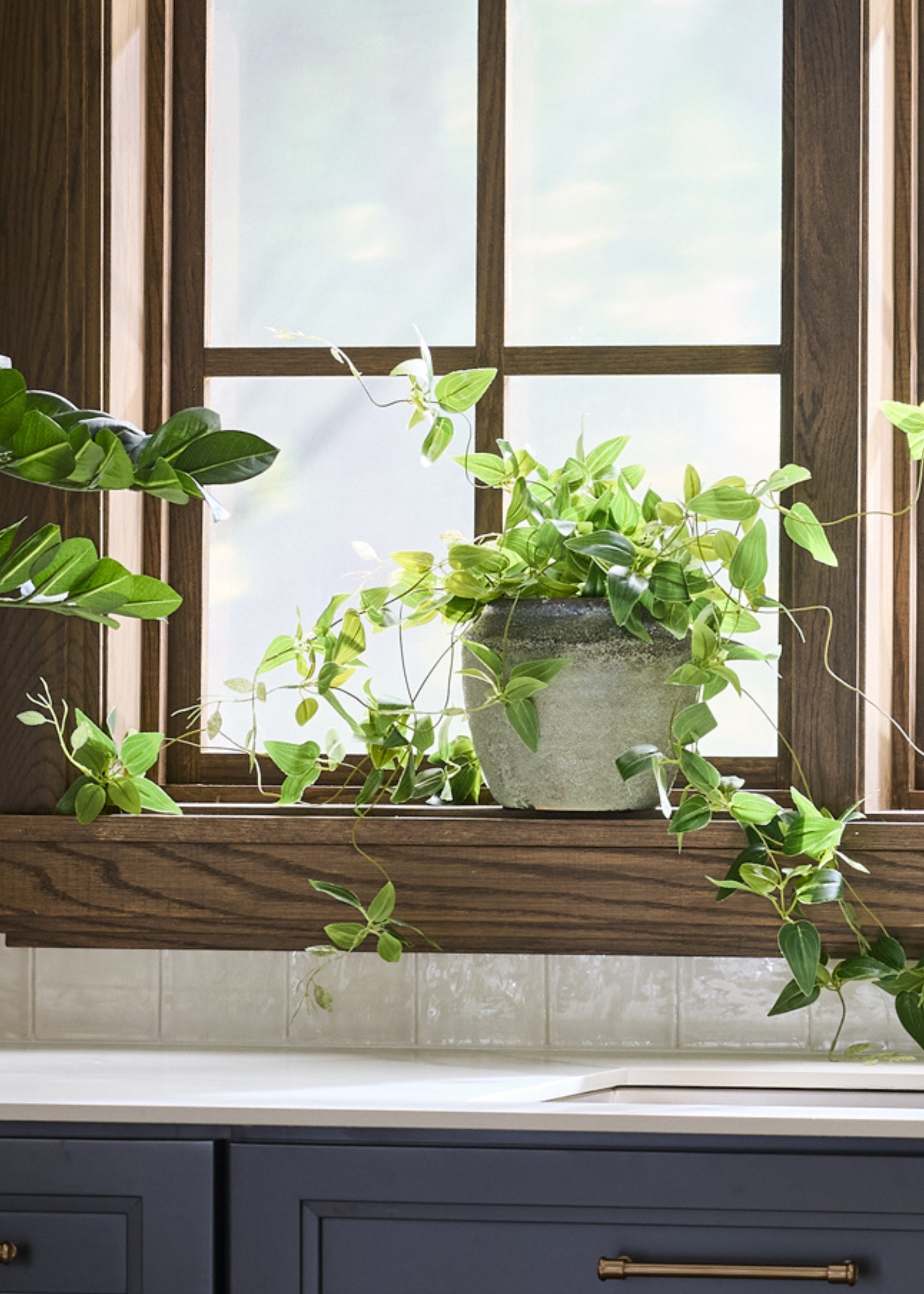 Faux Earthy Ceramic Planter for Planters and Shelves